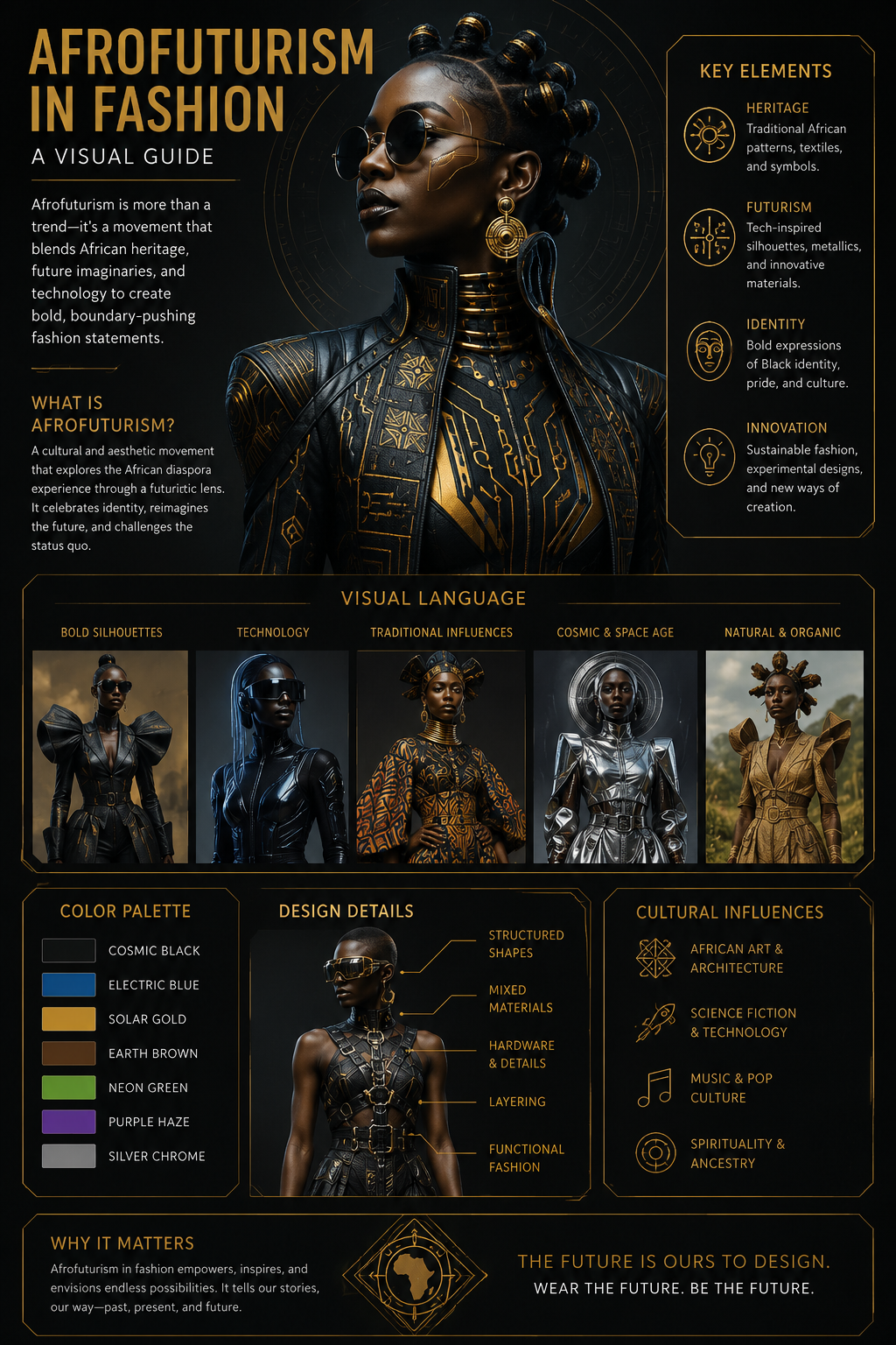 Afrofuturism in fashion visual guide — PRB cosmic streetwear with Egyptian warrior and goddess designs