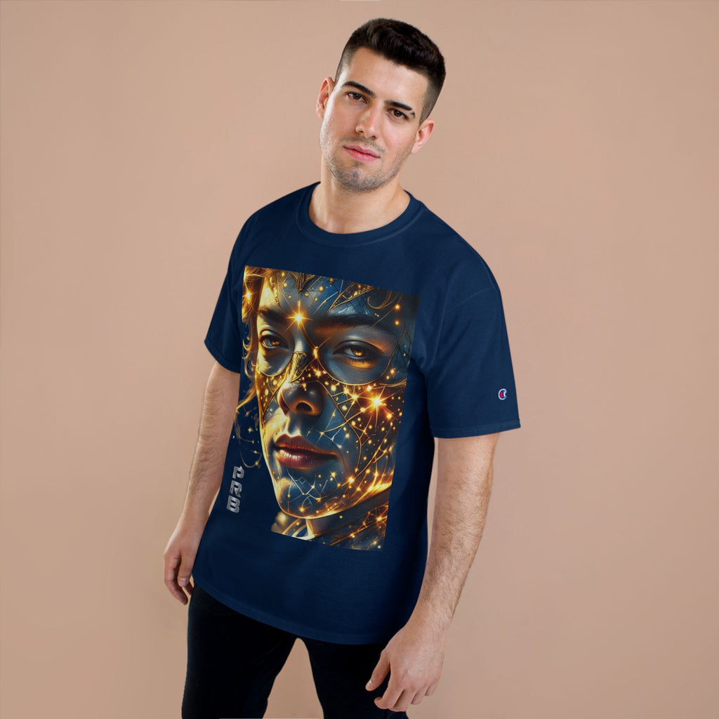 PRB Champion T-Shirt — Cosmic Face Art Tee (Radiant Star Portrait) by Printify