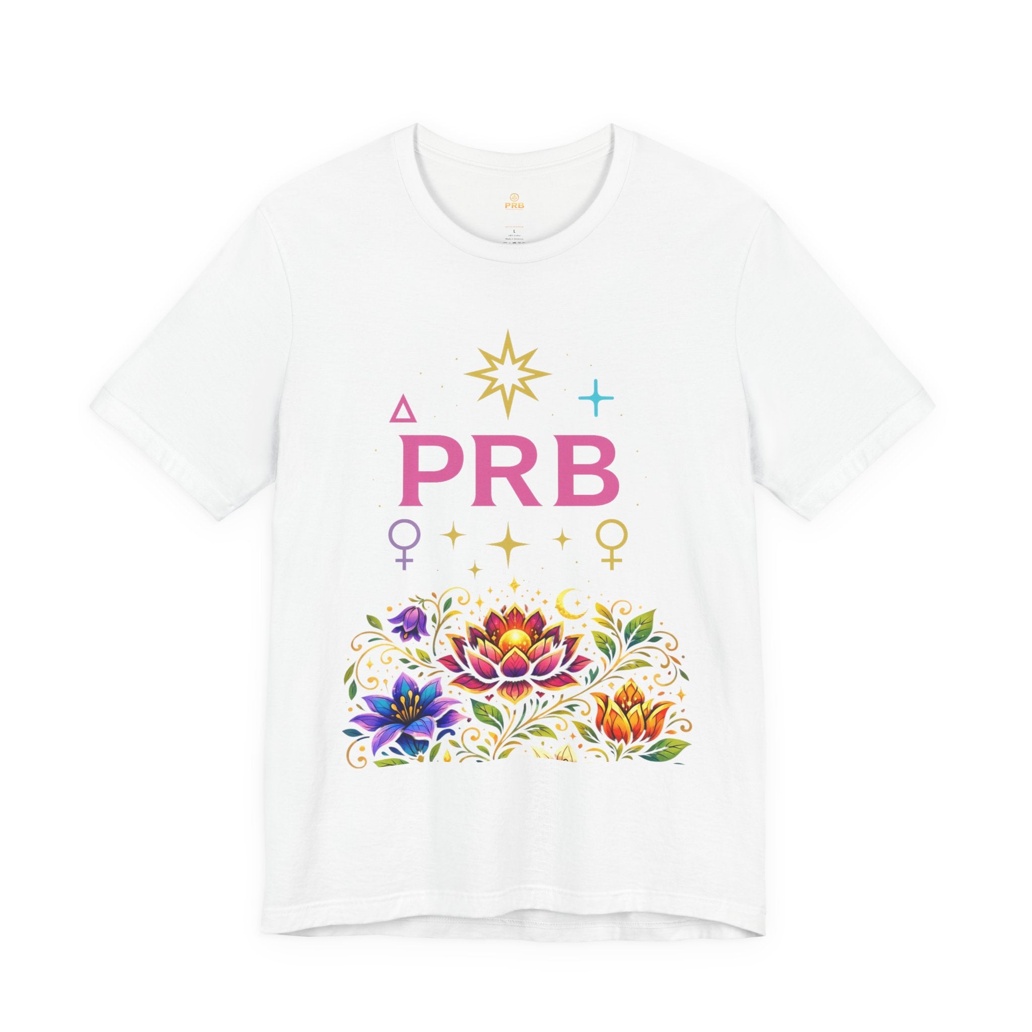 Pretty Rich Bitch The Collection by PRB Floral Lotus T‑Shirt — Colorful Spiritual Symbol Tee by Printify
