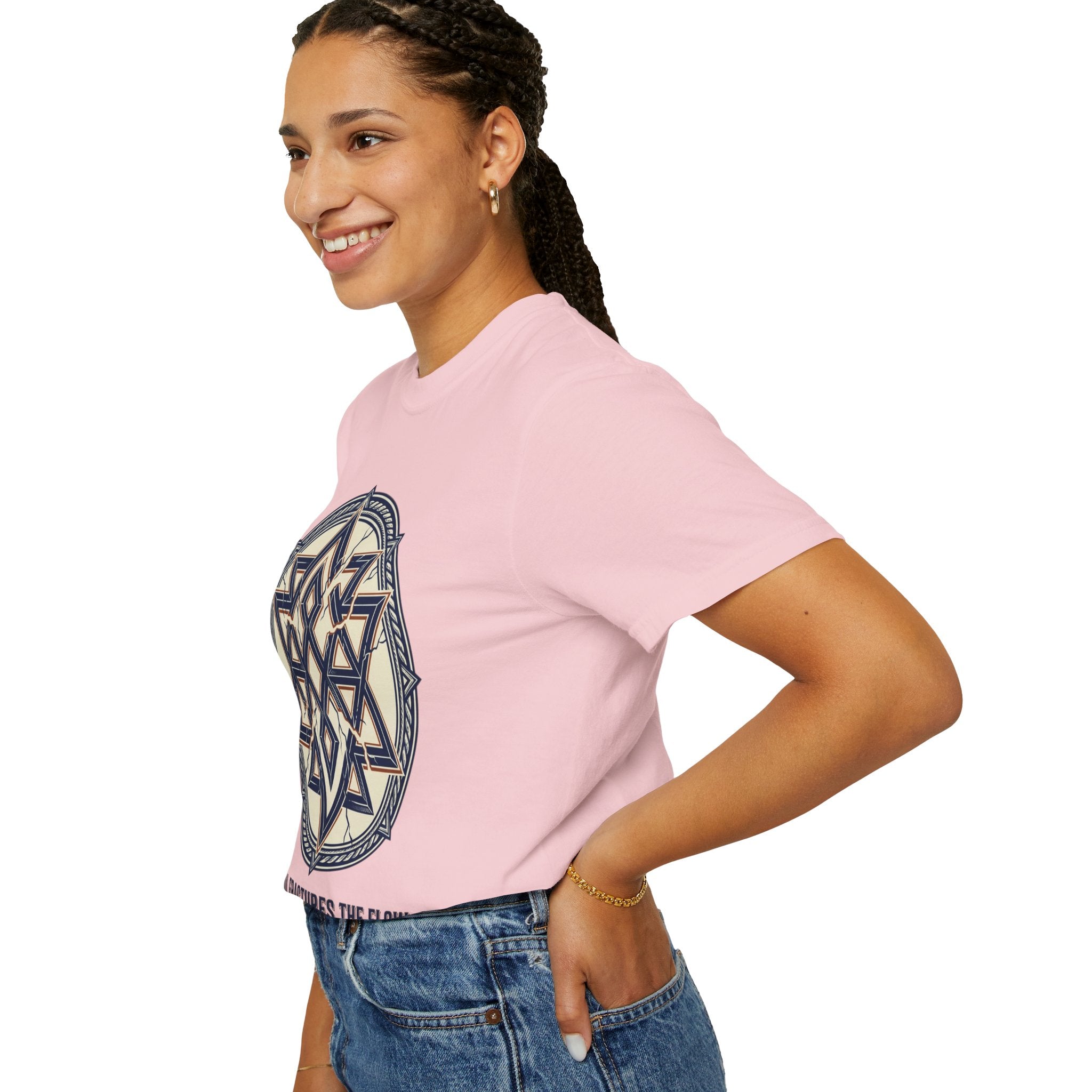 Power Runs Black PRB Geometric Star Mandala T-Shirt — "Control Fractures the Flow" Graphic Tee by Power Runs Black