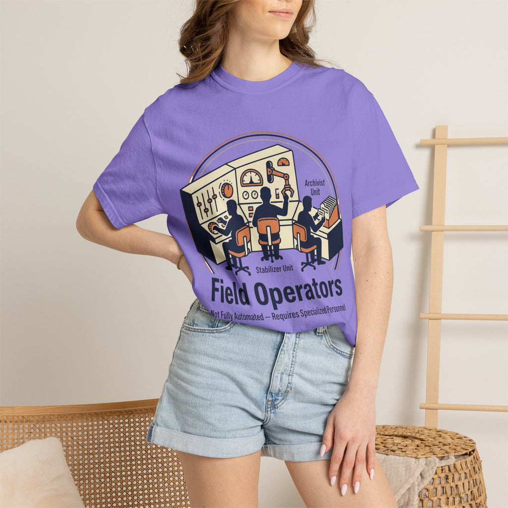 Power Runs Black PRB Field Operators T-Shirt — "Field Operators: Not Fully Automated — Requires Specialized Personnel" by Power Runs Black