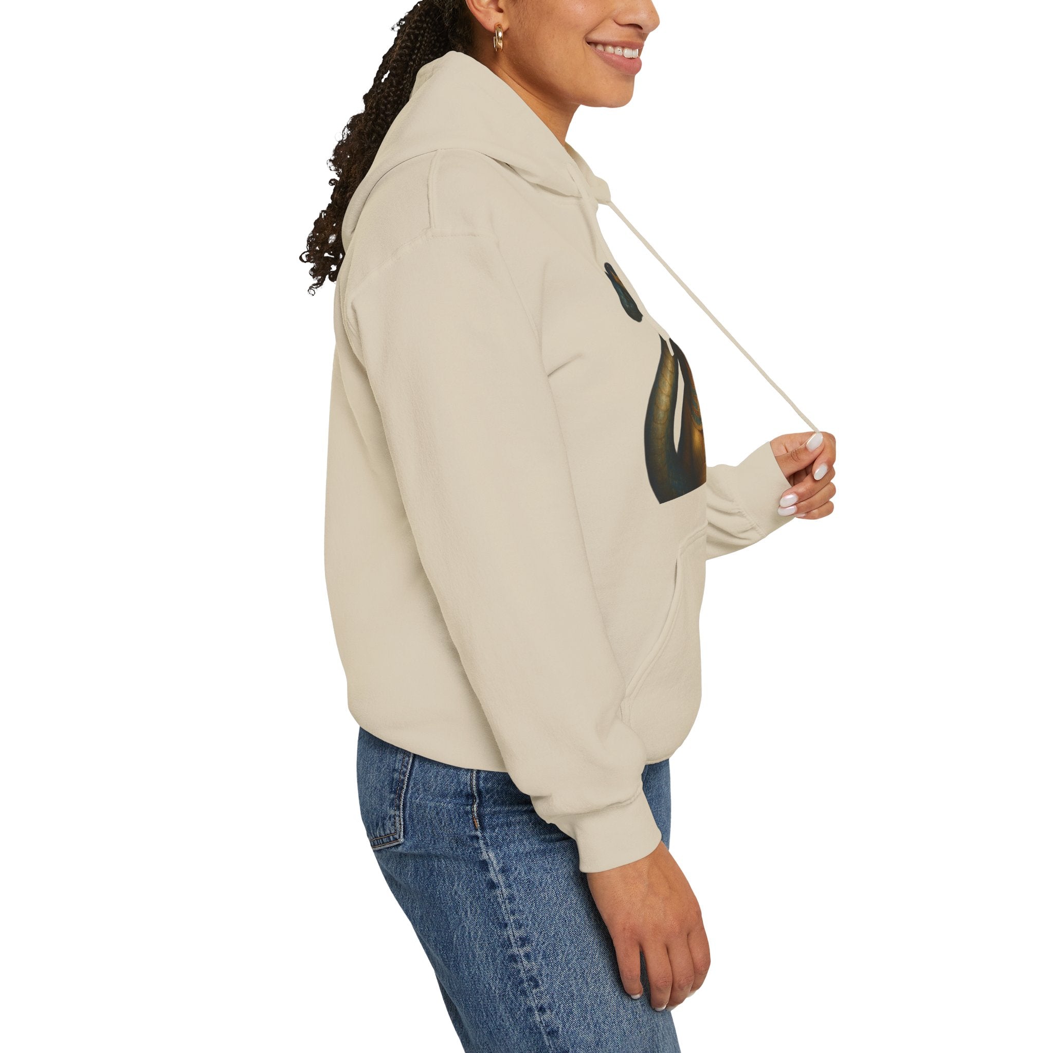 PRB Egyptian Goddess Portrait Hoodie | Serpent Headdress, Ancient Queen Art by Power Runs Black