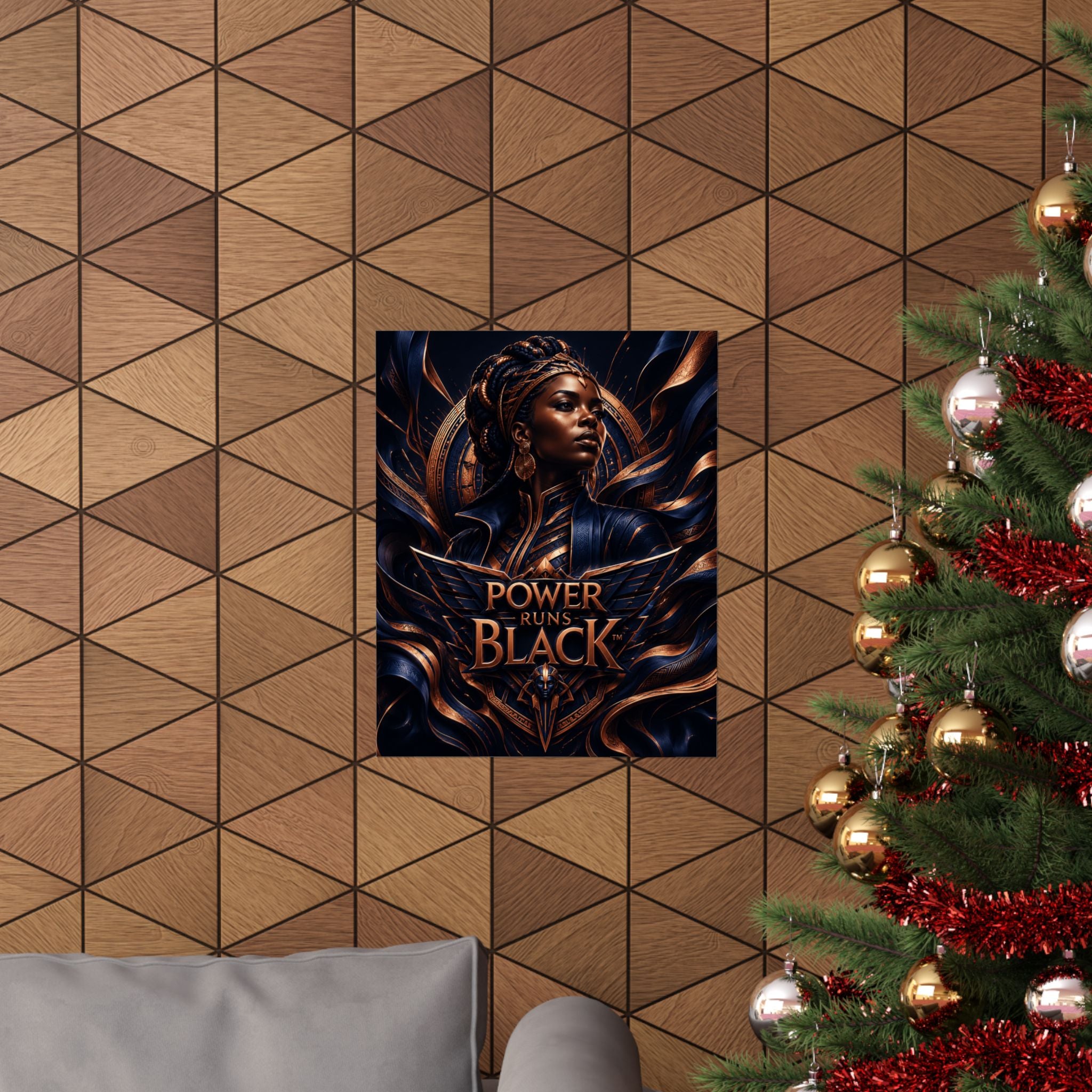Power Runs Black Matte Poster — Afrocentric Inspirational Wall Art by Power Runs Black