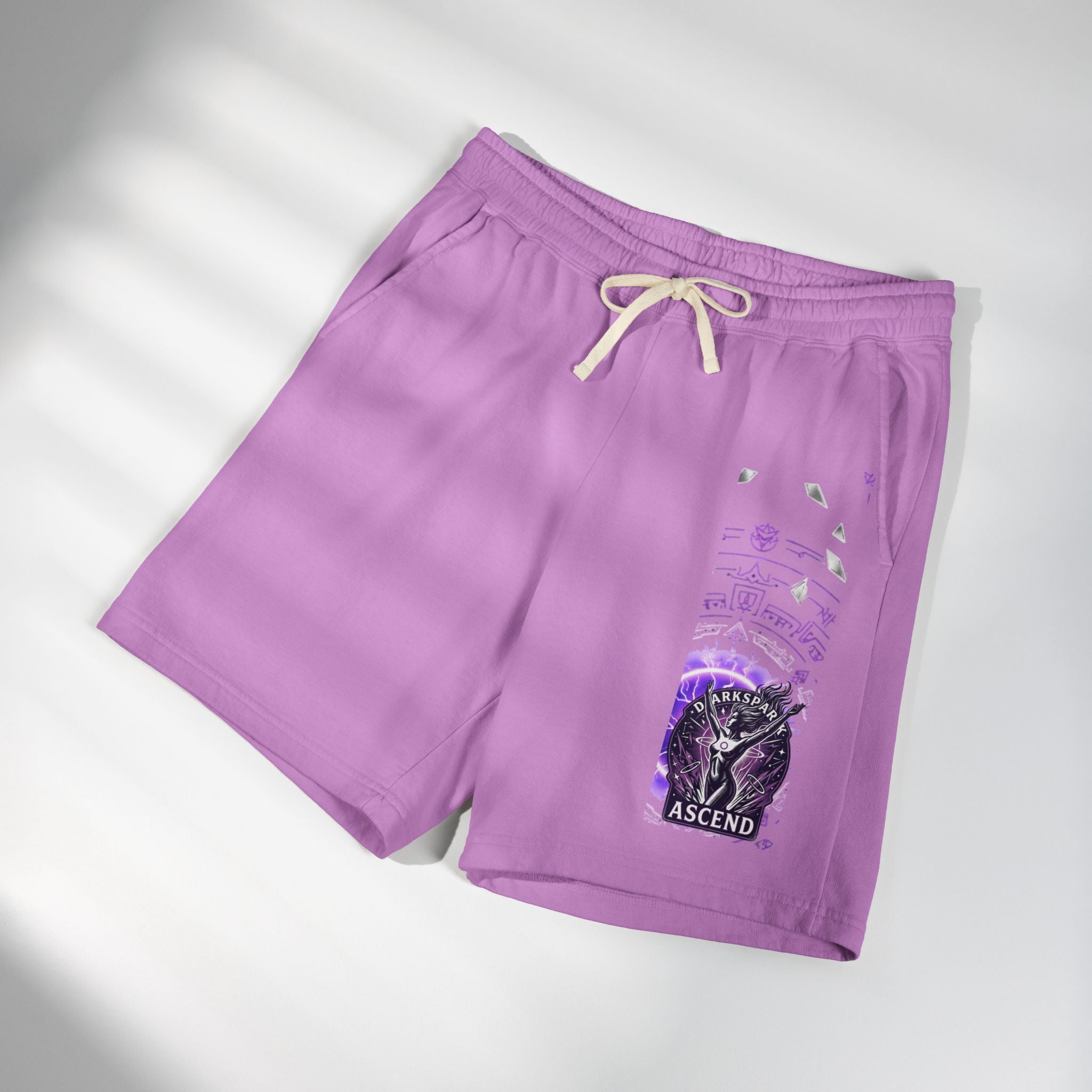 Power Runs Black PRB Ascend Graphic Sweat Shorts — Light Fleece Athletic Lounge Shorts by Power Runs Black
