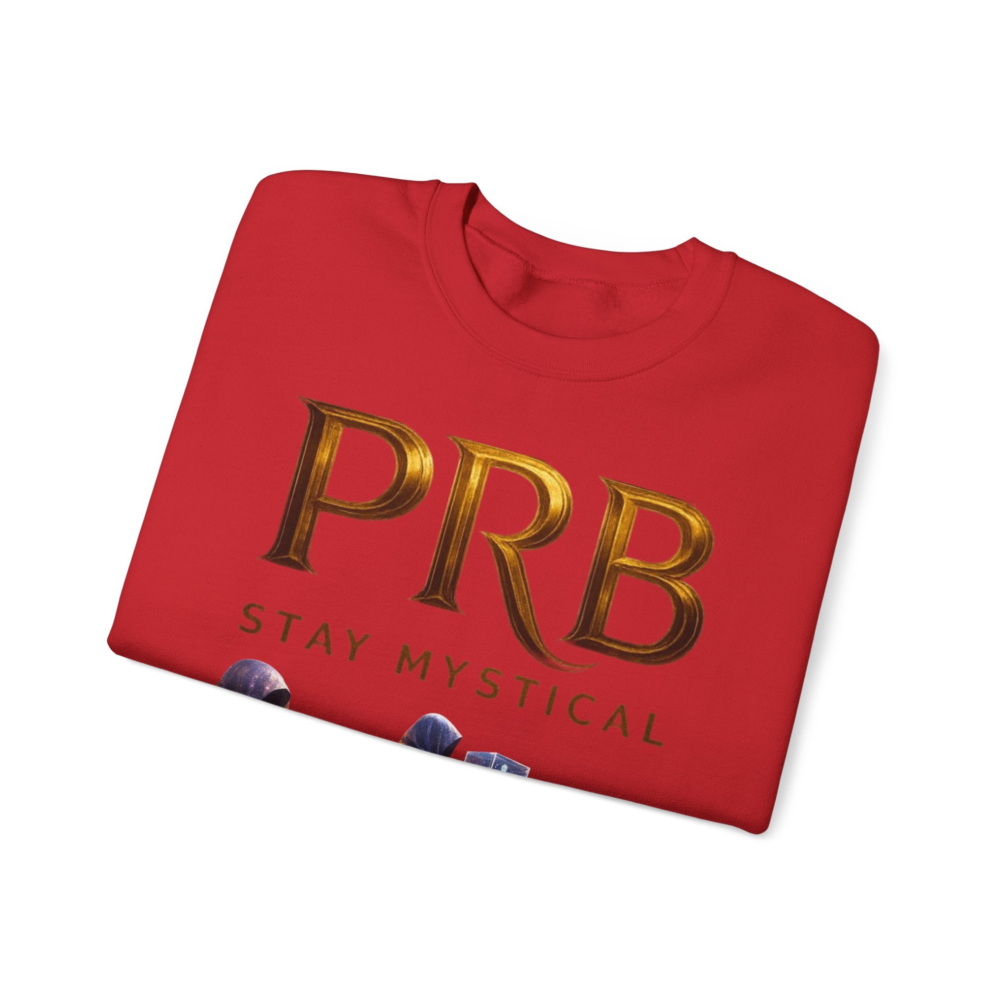PRB Mystic Library Crewneck Sweatshirt — Cosmic Wizardry Art by Power Runs Black