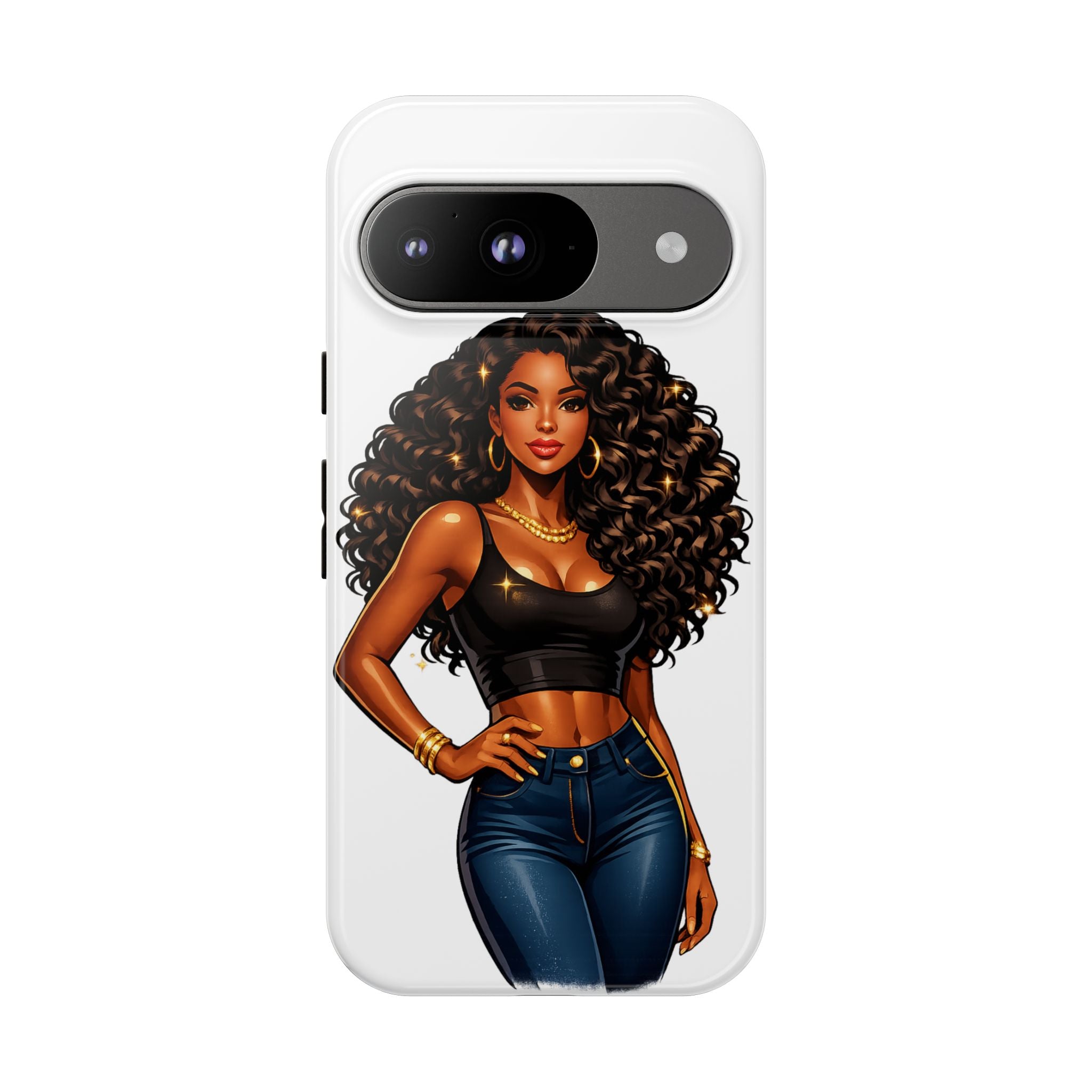 Pretty Rich Bitch by PRB Curly Hair Phone Case by Printify