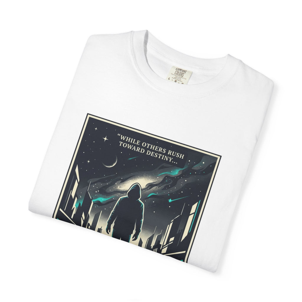 Power Runs Black Astra Sci‑Fi Graphic T-Shirt — "I walk toward understanding" Poster Design by Power Runs Black