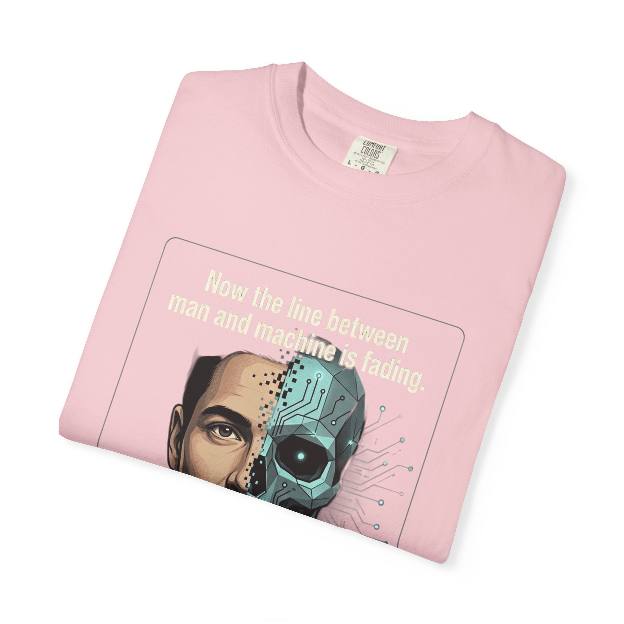 Power Runs Black AI Fusion Graphic T-Shirt — "The Core Age" Split Face Design by Power Runs Black