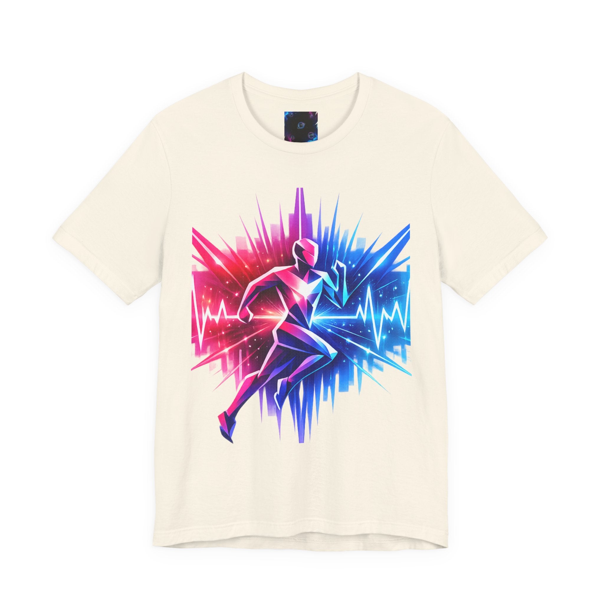 Power Runs Black PRB Running Pulse Graphic Tee — Neon Runner Heartbeat Sports T‑Shirt by Power Runs Black