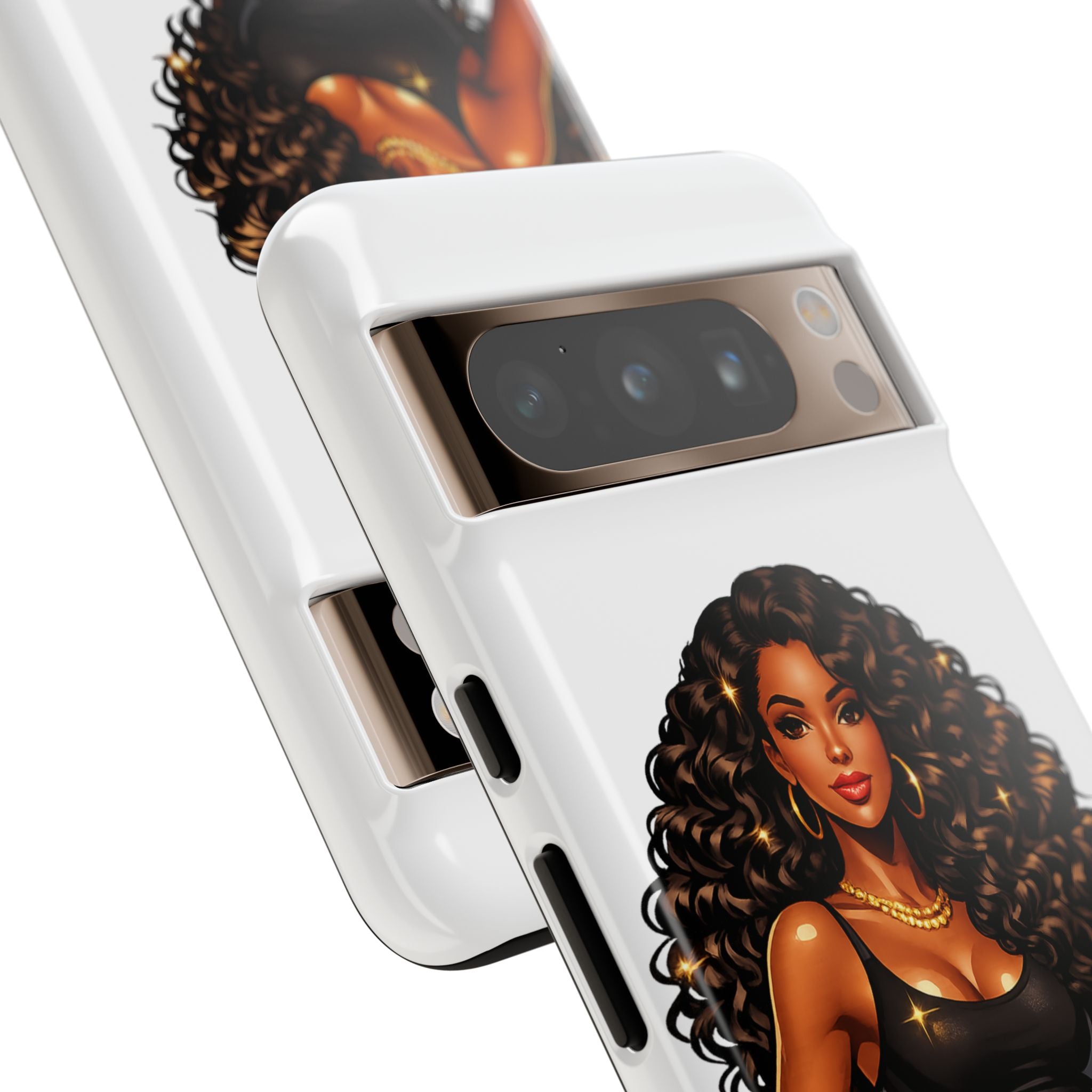 Pretty Rich Bitch by PRB Curly Hair Phone Case by Power Runs Black