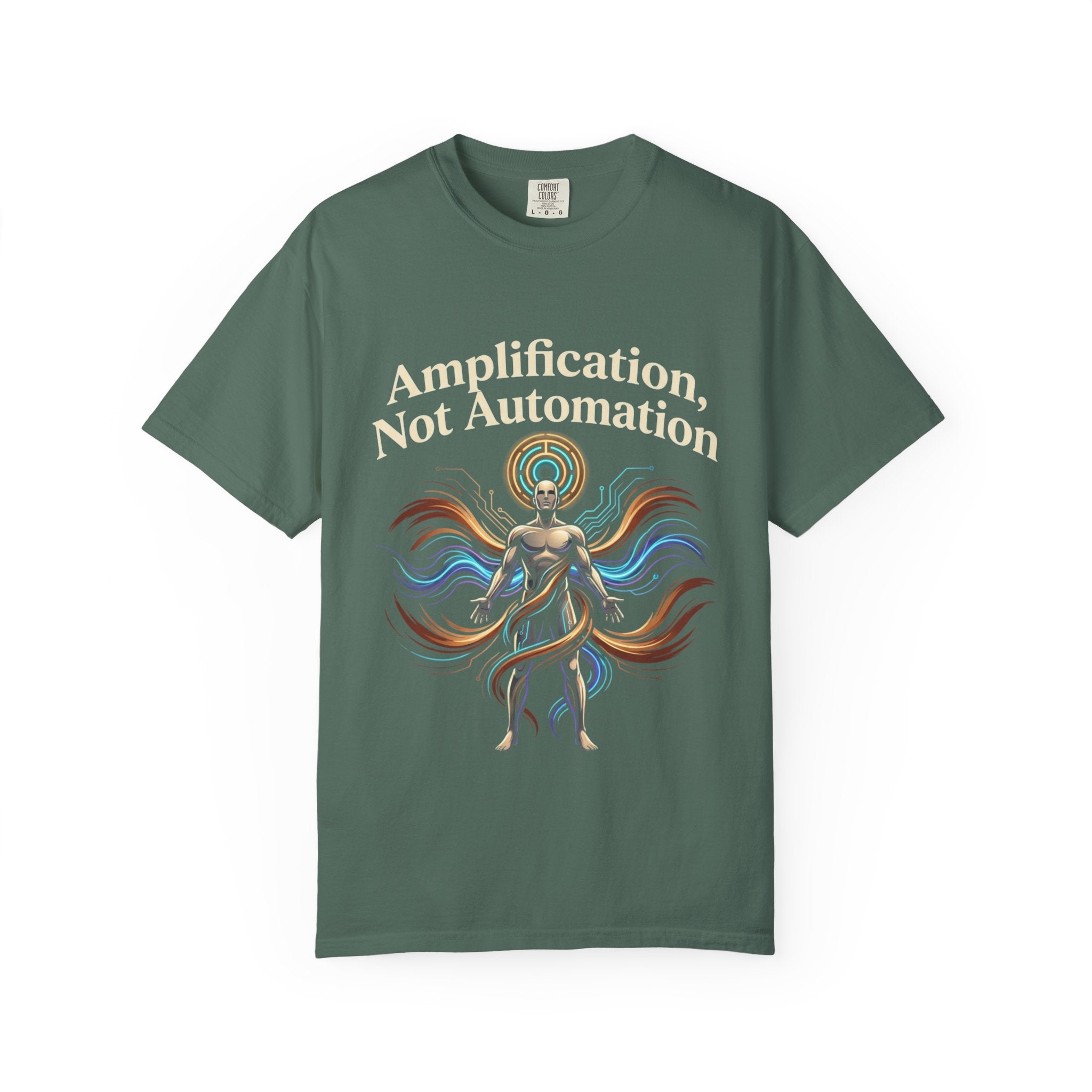 Printify PRB Amplification Not Automation T-Shirt — Abstract Divine Radiance Graphic Tee - T-Shirt