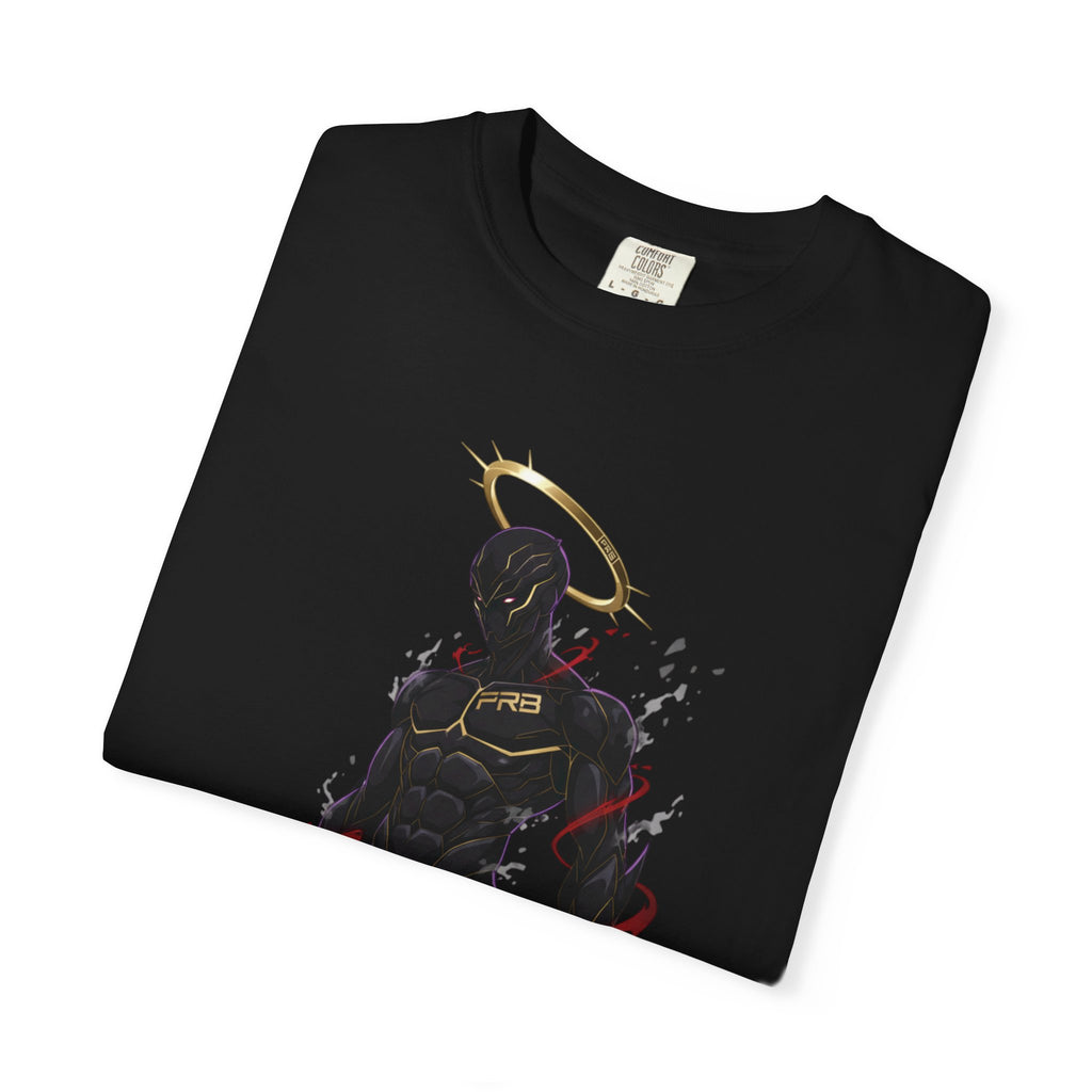 PRB Shadow Hero Graphic T-Shirt — Haloed Vigilante Illustration by Printify