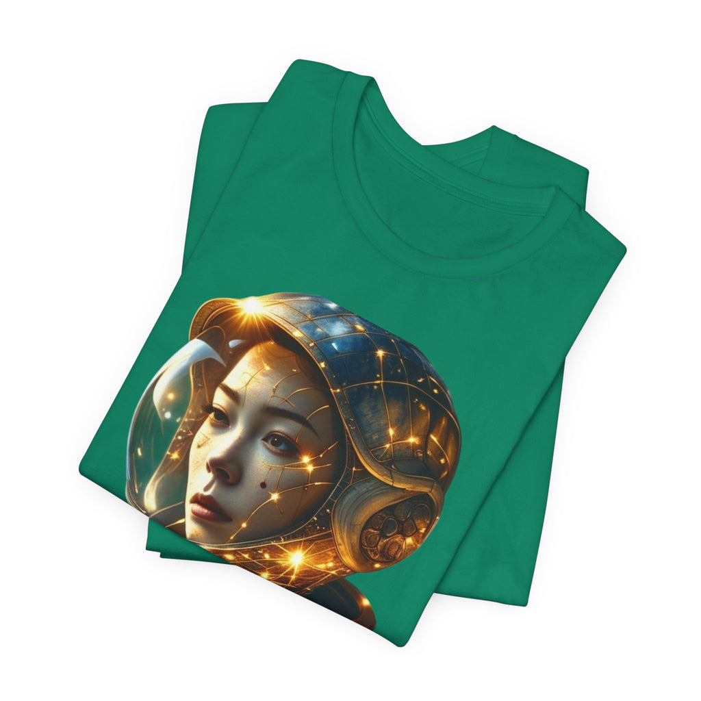 PRB Astronaut Portrait Tee — Starry Cosmic Helmet Graphic T-Shirt by Power Runs Black