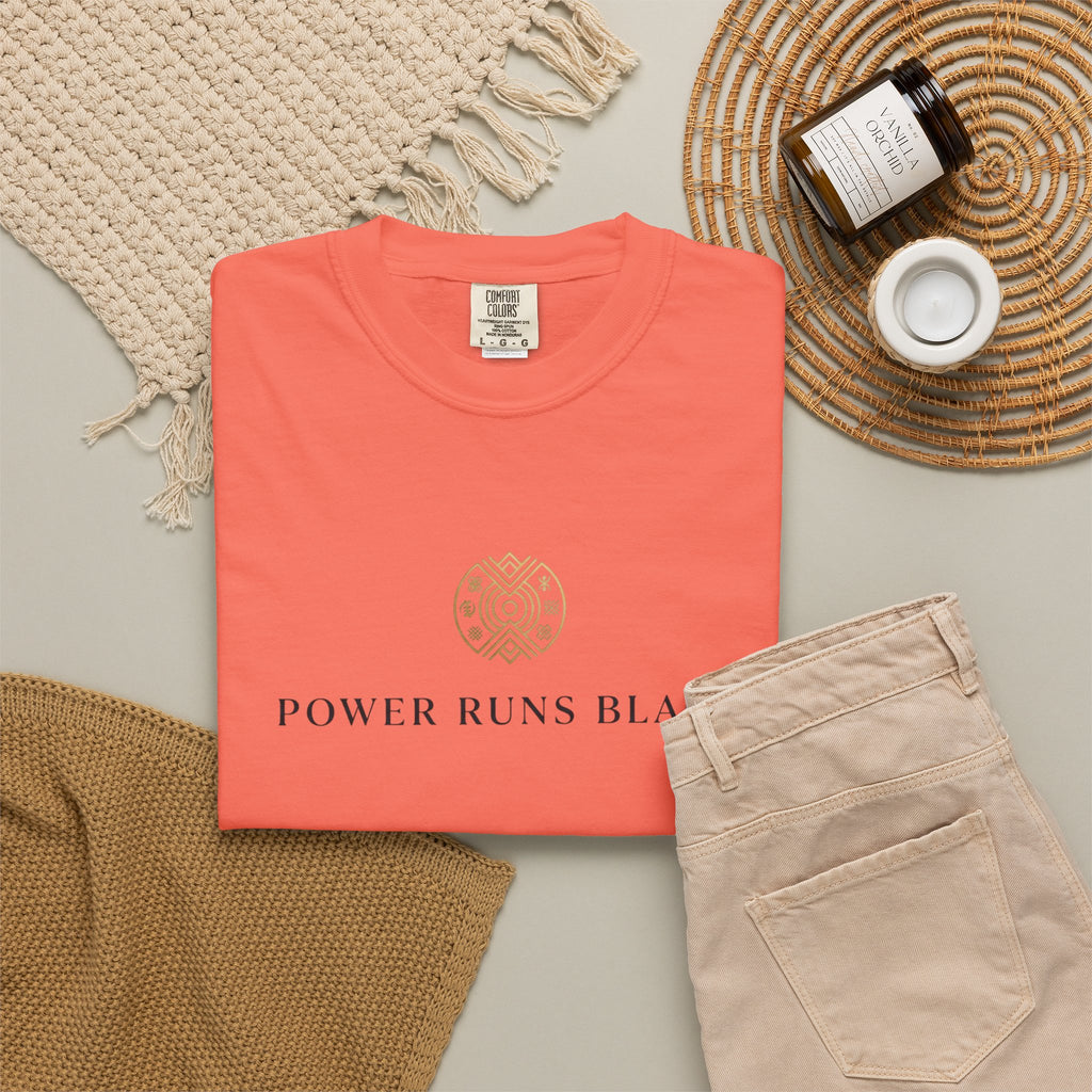 Power Runs Black PRB Graphic T-Shirt — Minimal Emblem Tee by Power Runs Black