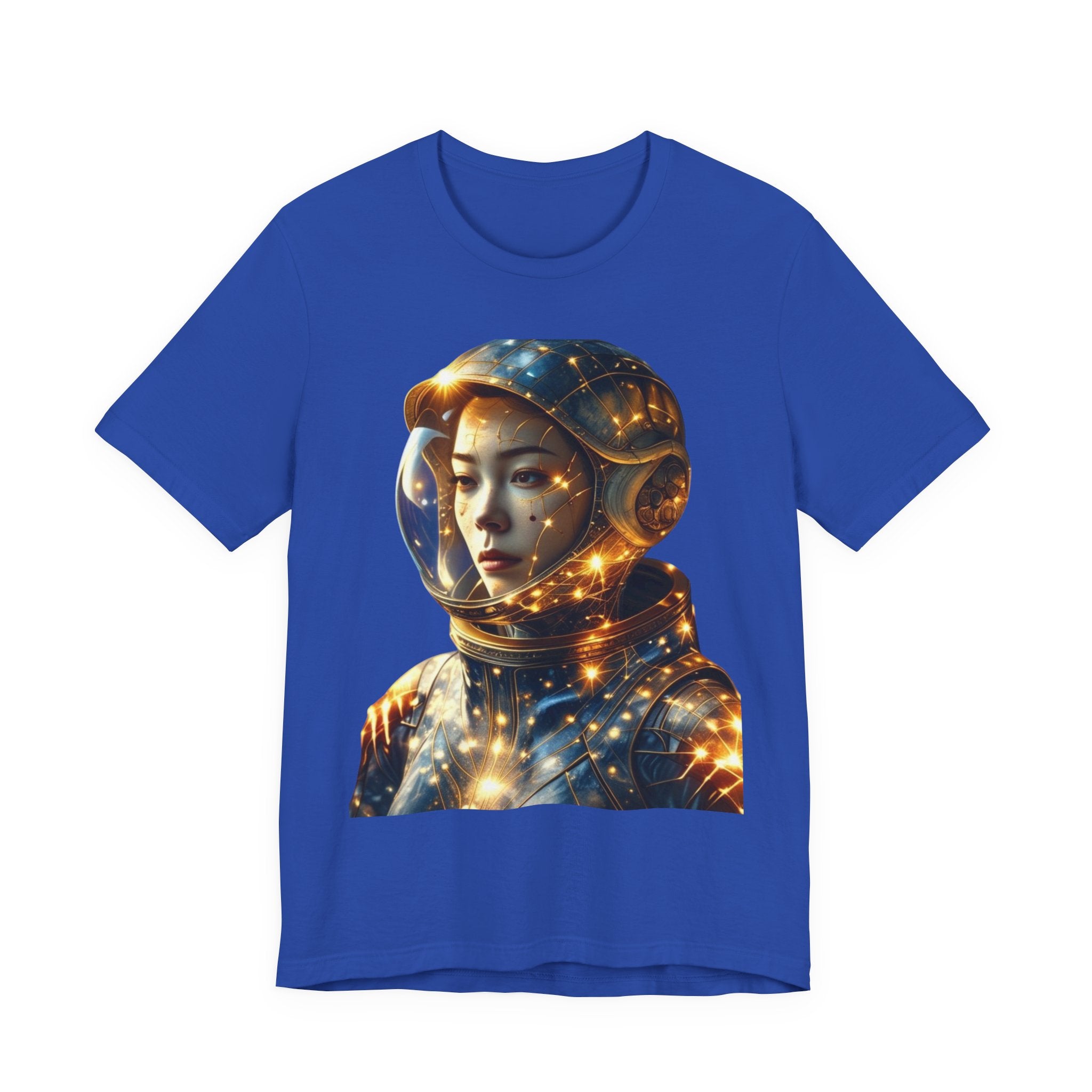 PRB Astronaut Portrait Tee — Starry Cosmic Helmet Graphic T-Shirt by Power Runs Black