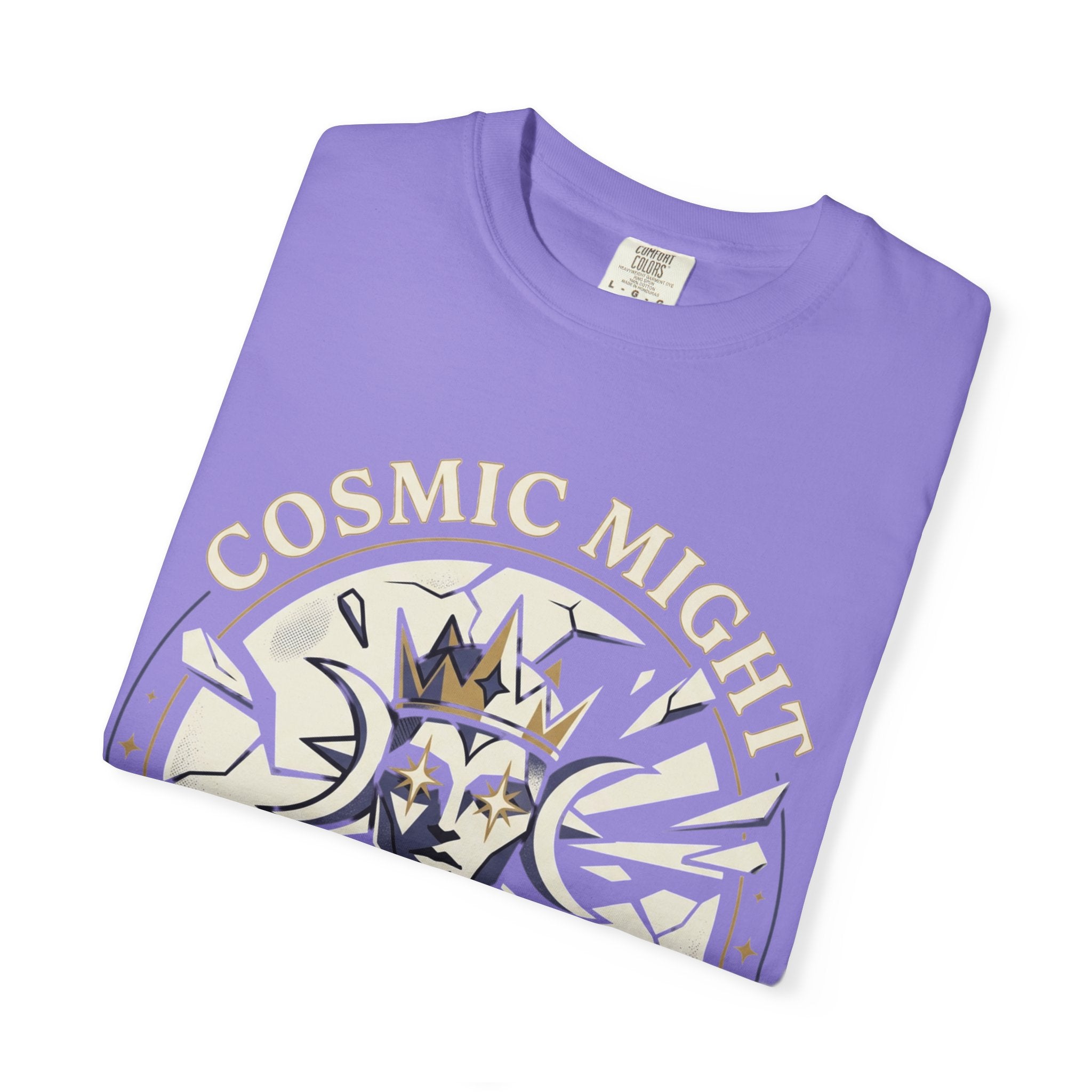 PRB Starforged Flex Cosmic Might Unleashed Graphic T-Shirt — 'Cosmic Might Unleashed' Vintage Astro King Tee by Power Runs Black