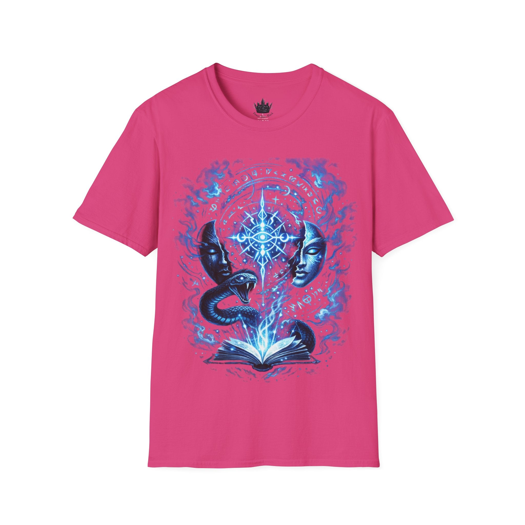 PRB Mystic Oceanic Spell T-Shirt — Blue Serpent & Moon Magic Tee by Power Runs Black