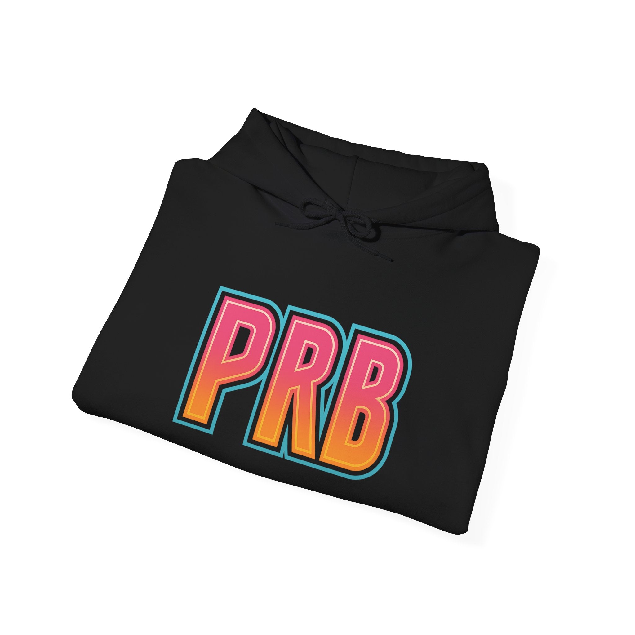 PRB Graphic Hoodie — Colorful Cityscape Pullover by Power Runs Black