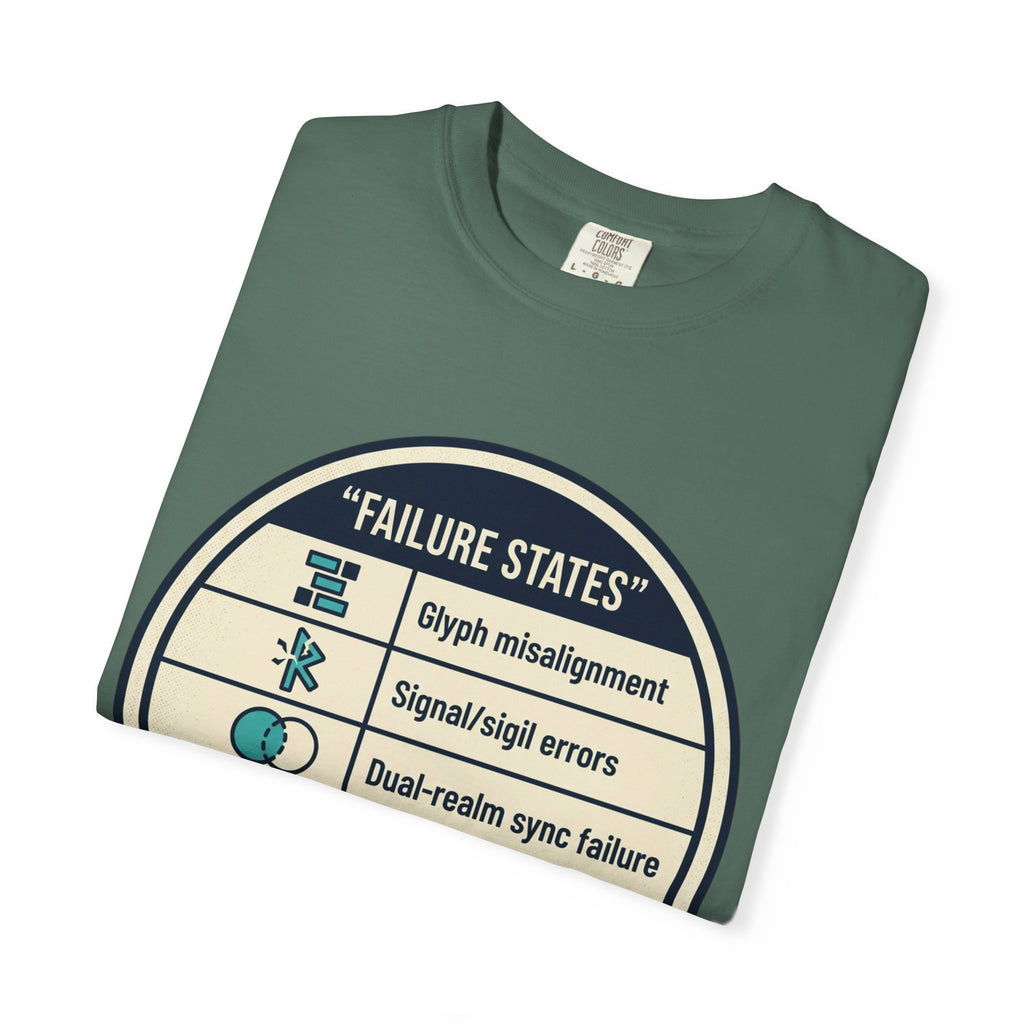 Power Runs Black PRB Failure States T-Shirt — Sci‑Fi Status Badge Graphic Tee by Power Runs Black