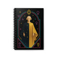 PRB Golden & Midnight Figure Notebook | Spiral Ruled Journal, Astrological Symbols by Power Runs Black