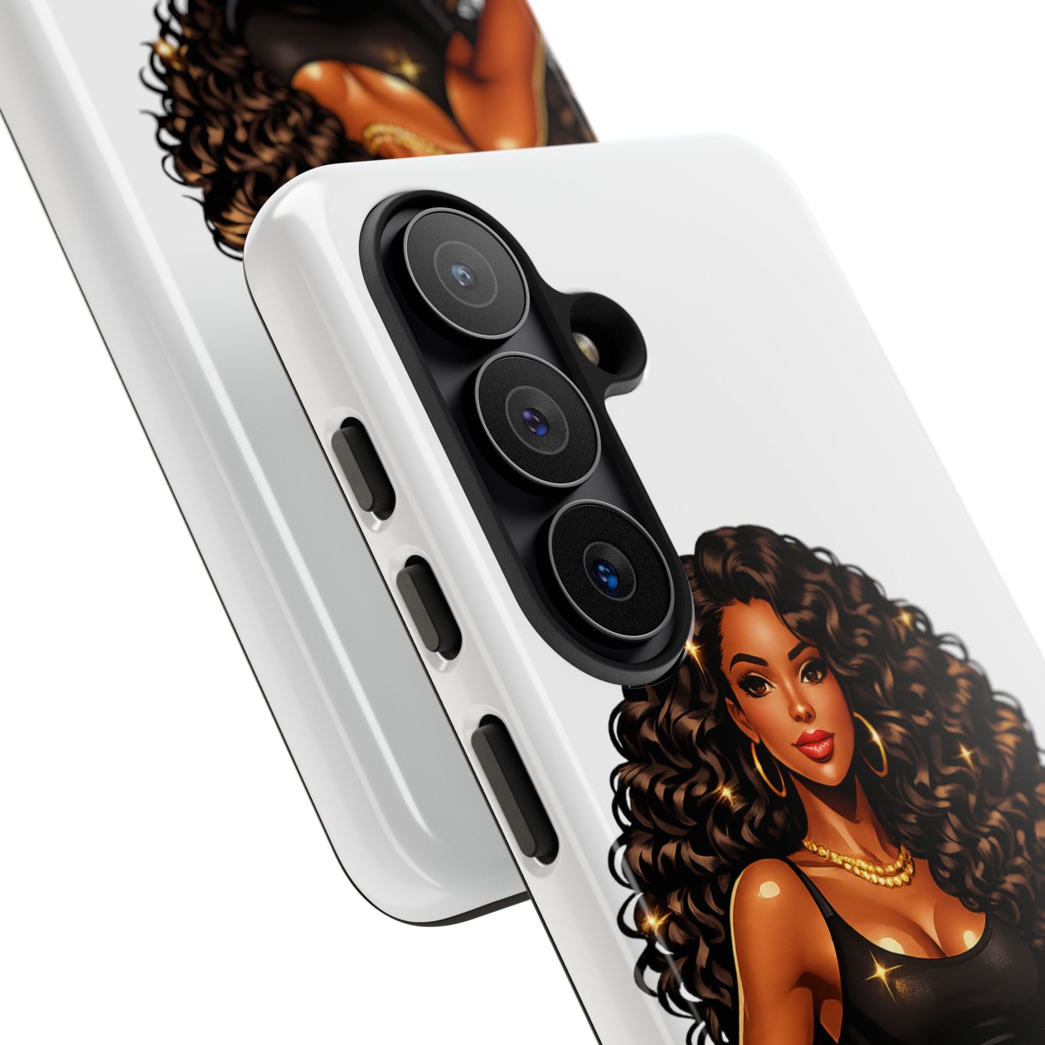 Pretty Rich Bitch by PRB Curly Hair Phone Case by Power Runs Black