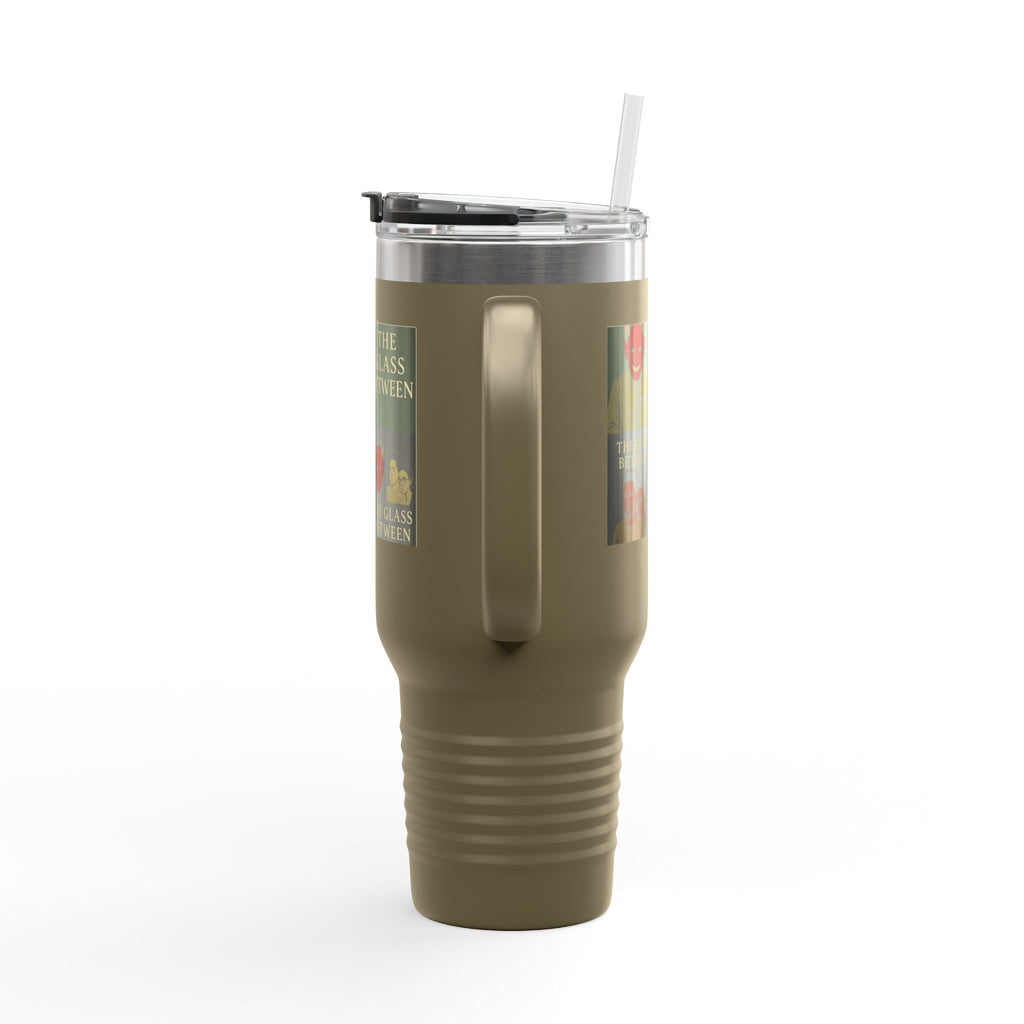 PRB The Glass Between collage travel mug | 40oz insulated tumbler by Printify