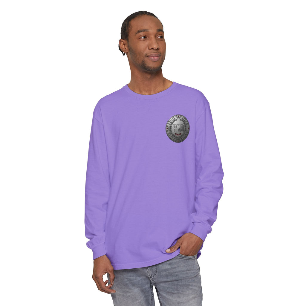 PRB The Starbound Seven graphic long sleeve shirt | cosmic superhero poster by Power Runs Black