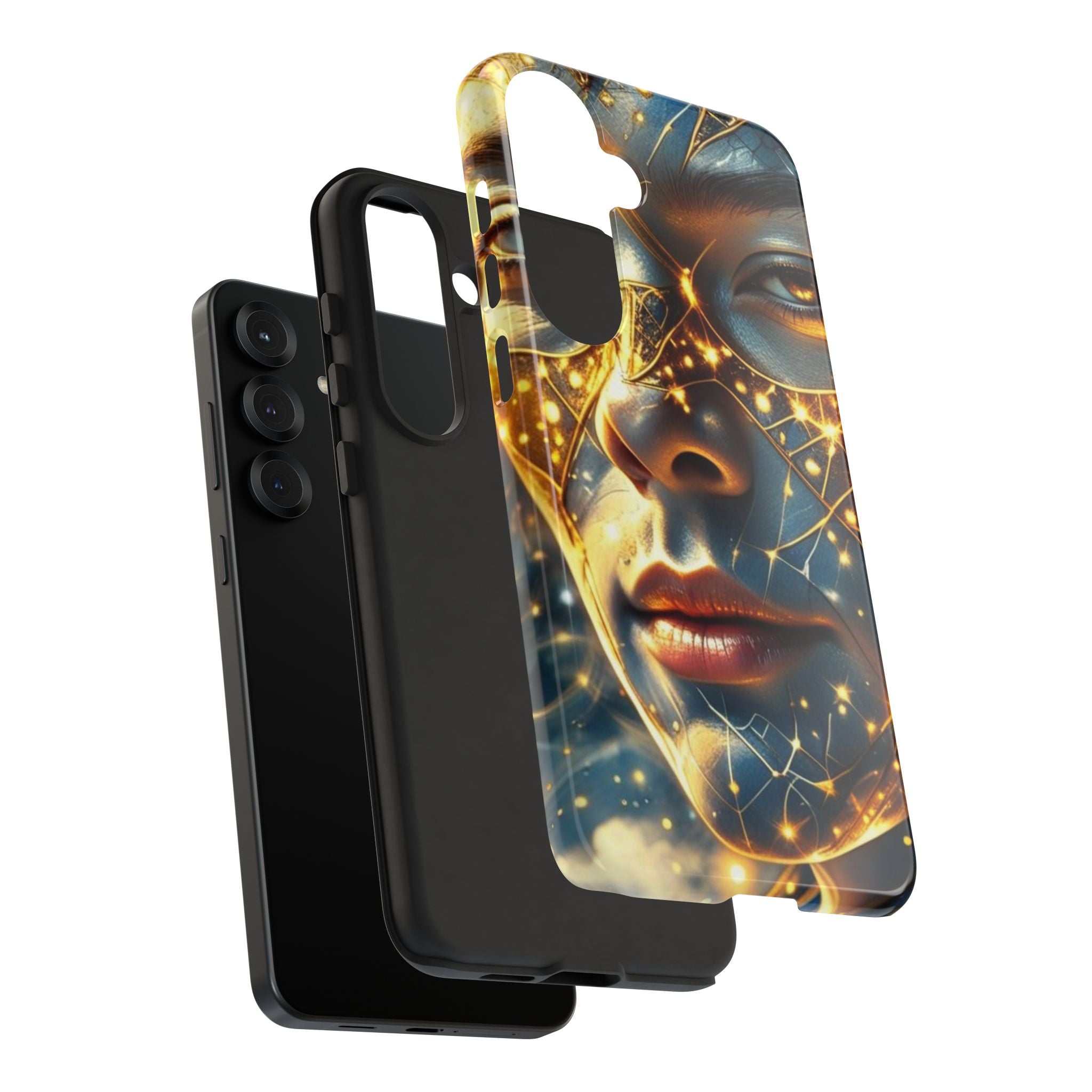 PRB Galactic Portrait Tough Case | Cosmic Face Phone Case, Starry Nebula Design by Printify