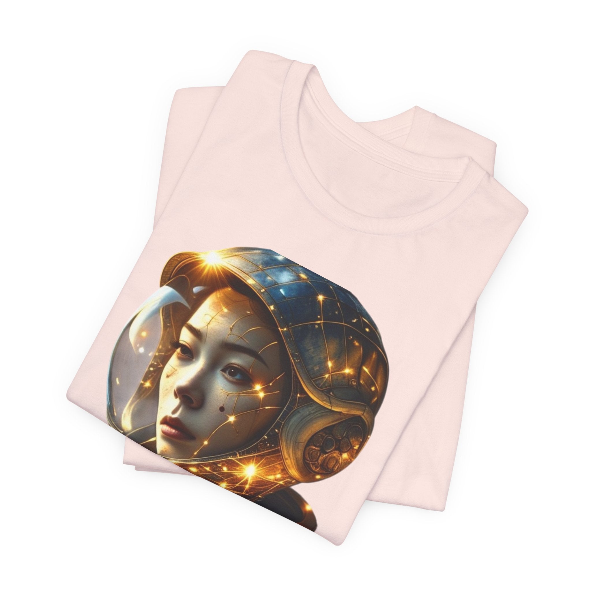 PRB Astronaut Portrait Tee — Starry Cosmic Helmet Graphic T-Shirt by Power Runs Black