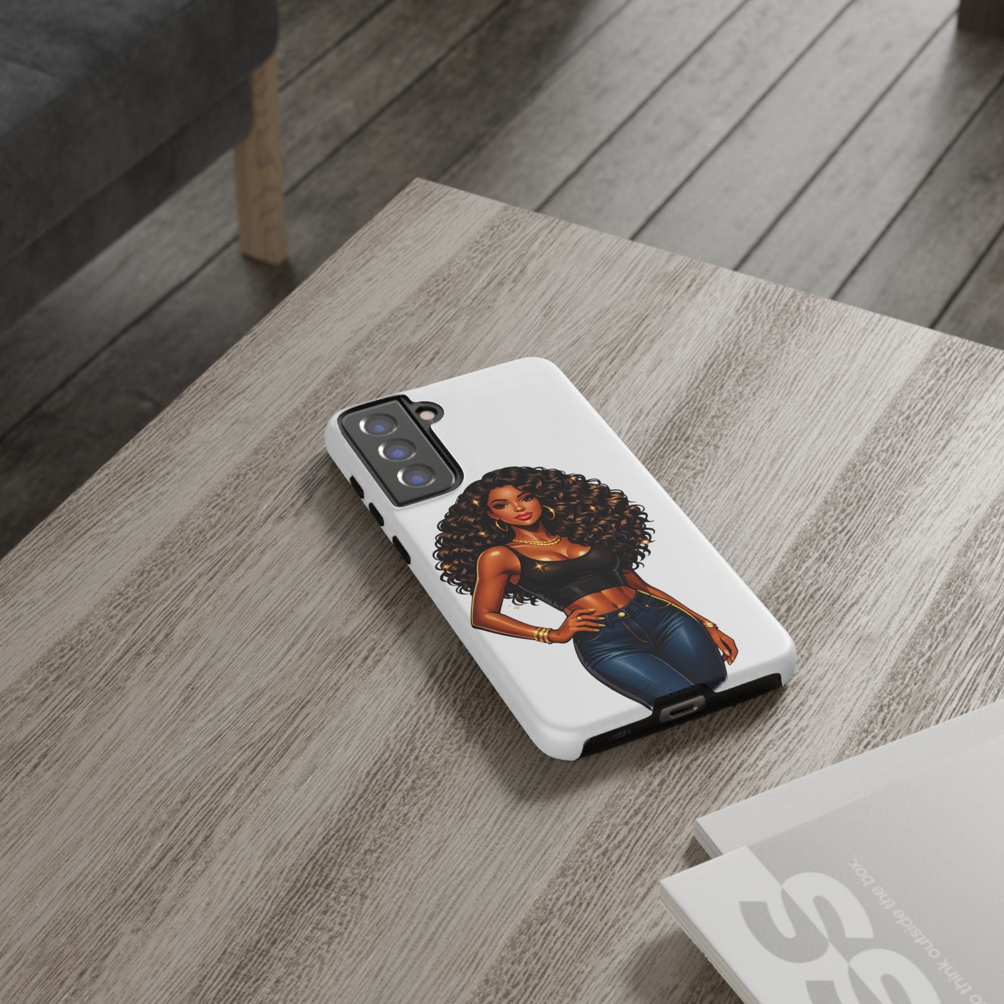 Pretty Rich Bitch by PRB Curly Hair Phone Case by Power Runs Black