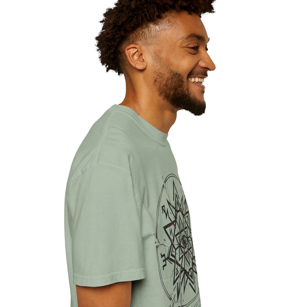 Power Runs Black PRB Eryx Tal Geometric Mandala T-Shirt — Symmetric Star Graphic Tee by Power Runs Black