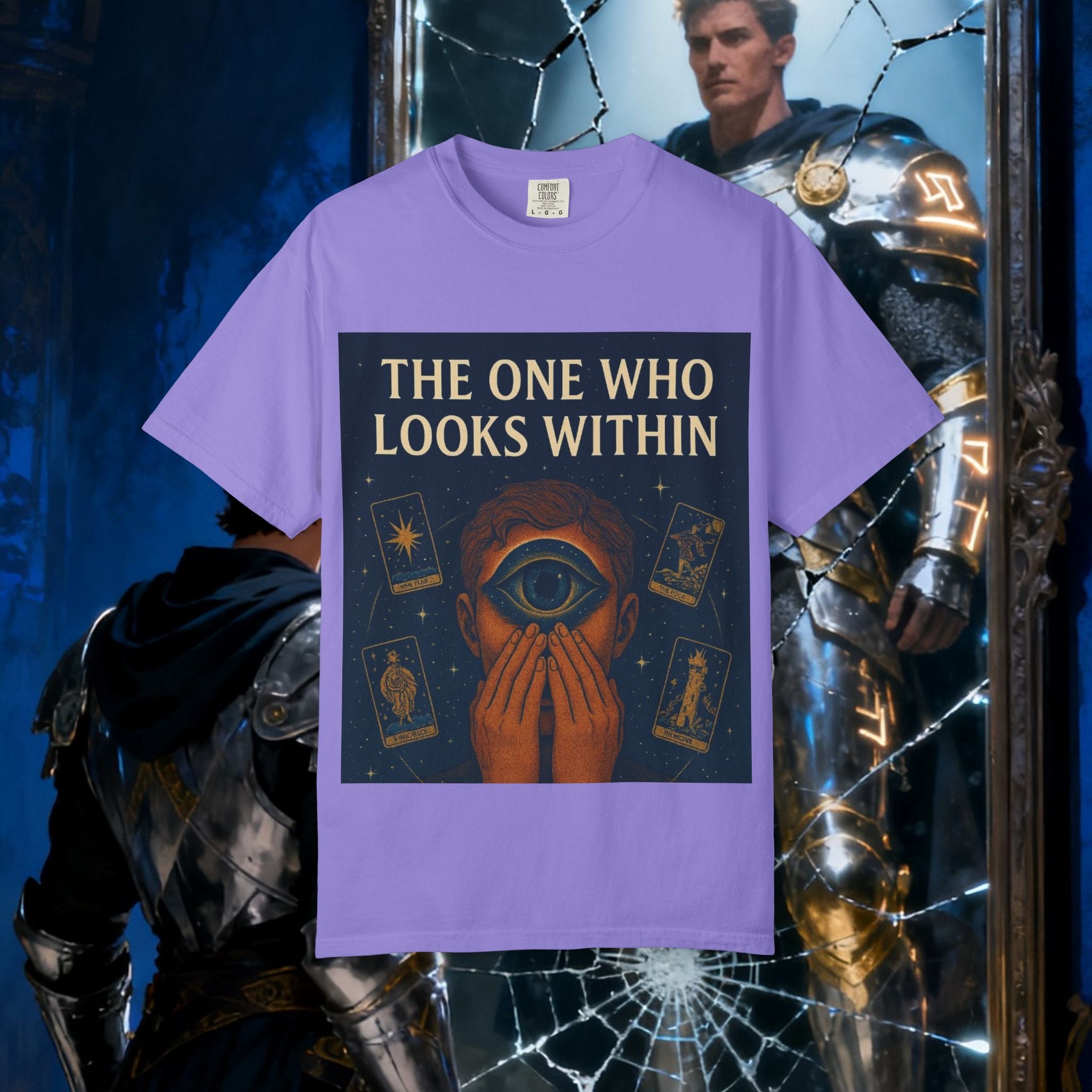 PRB Tarot Eye T-Shirt — "The One Who Looks Within" Mystical Graphic Tee by Power Runs Black