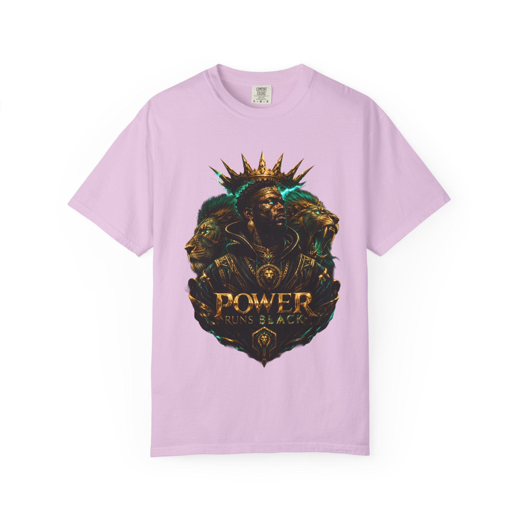 Power Runs Black PRB Green Angel Graphics Tee by Power Runs Black