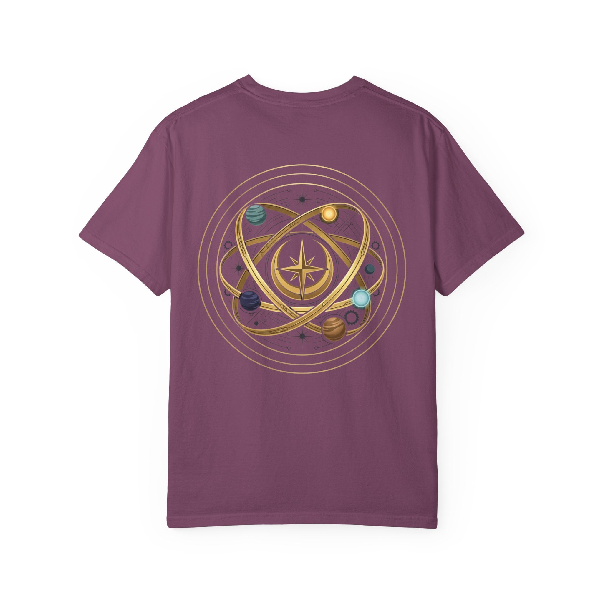 PRB Crown & Cosmos Graphic T-Shirt | Gold Royal Crest & Celestial Back by Printify