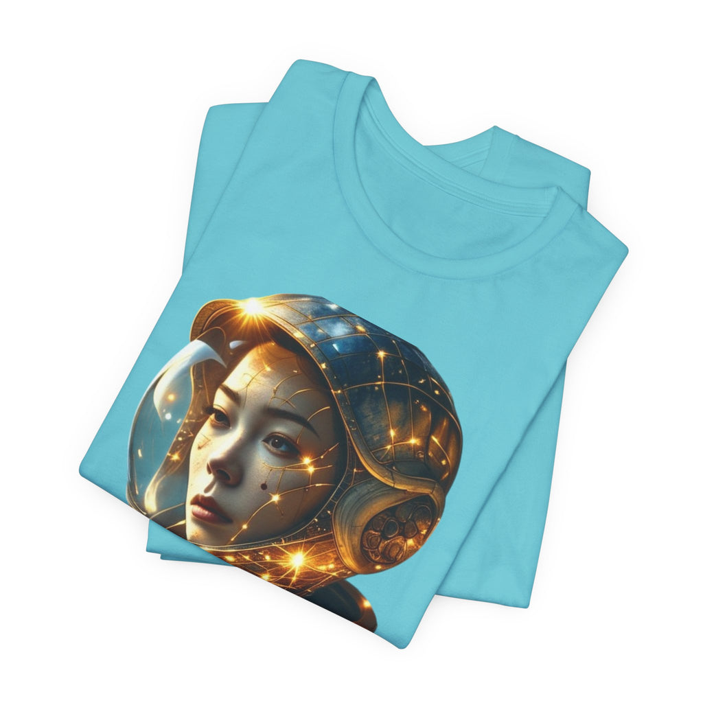 PRB Astronaut Portrait Tee — Starry Cosmic Helmet Graphic T-Shirt by Power Runs Black
