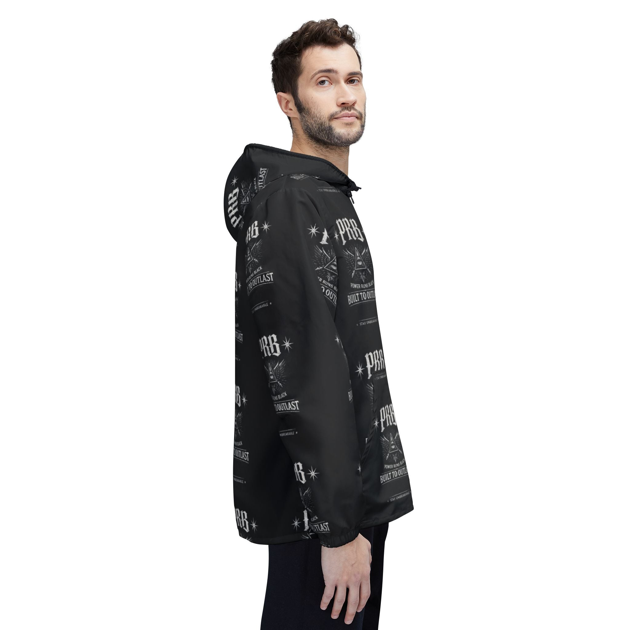 PRB 'Built to Outlast' Windbreaker Jacket by Power Runs Black