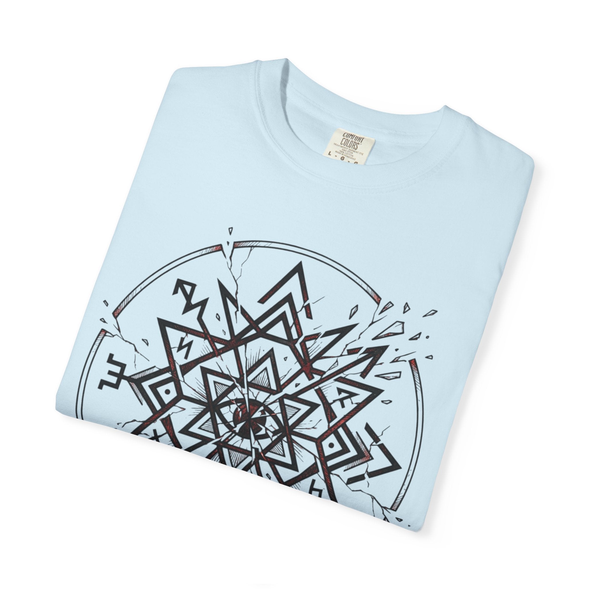 Power Runs Black PRB Eryx Tal Geometric Mandala T-Shirt — Symmetric Star Graphic Tee by Power Runs Black