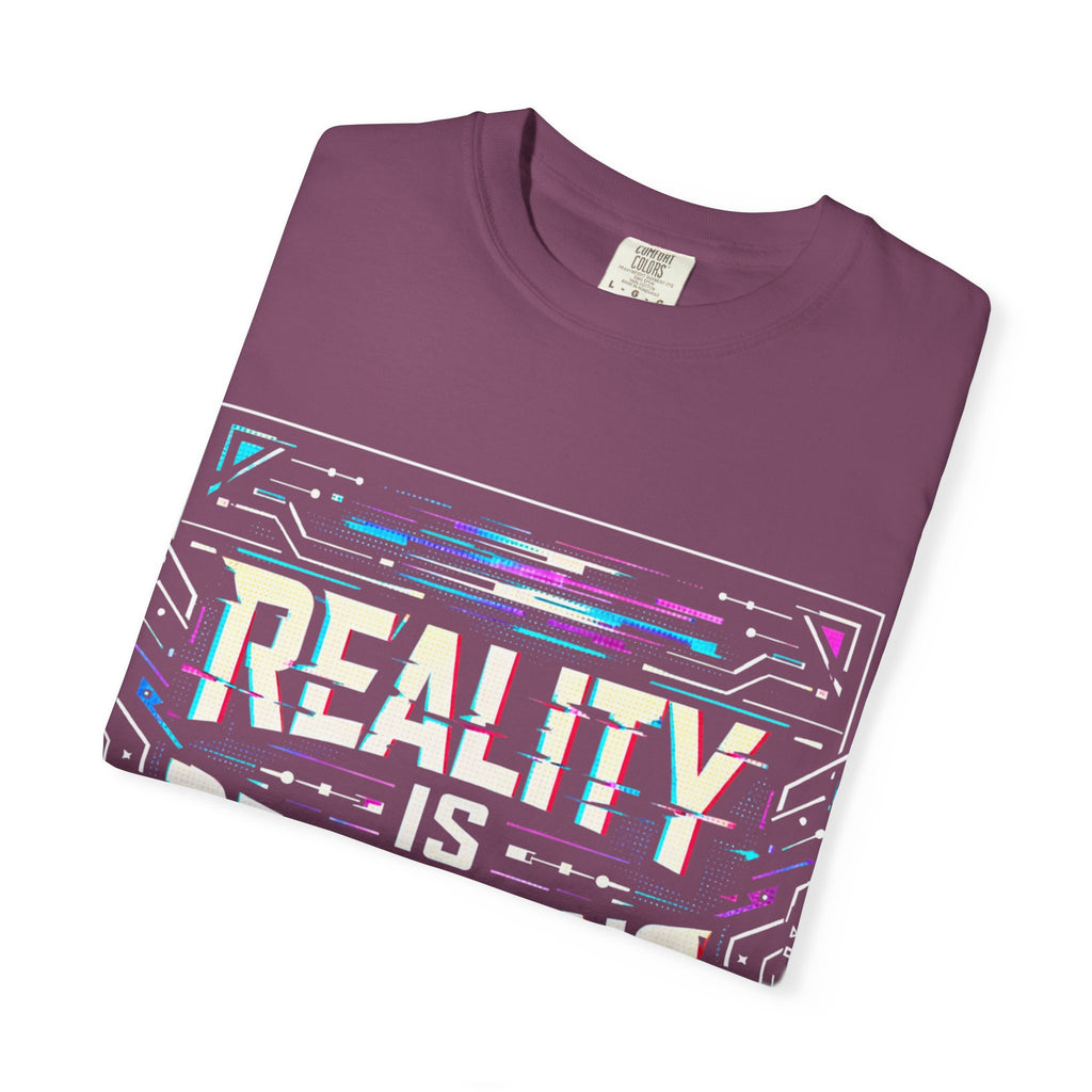 Power Runs Black PRB Glitchy Pastel "Reality Is Desyncing" T-Shirt by Printify