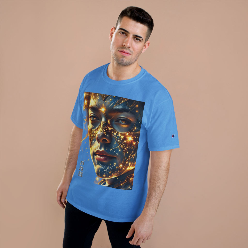PRB Champion T-Shirt — Cosmic Face Art Tee (Radiant Star Portrait) by Power Runs Black