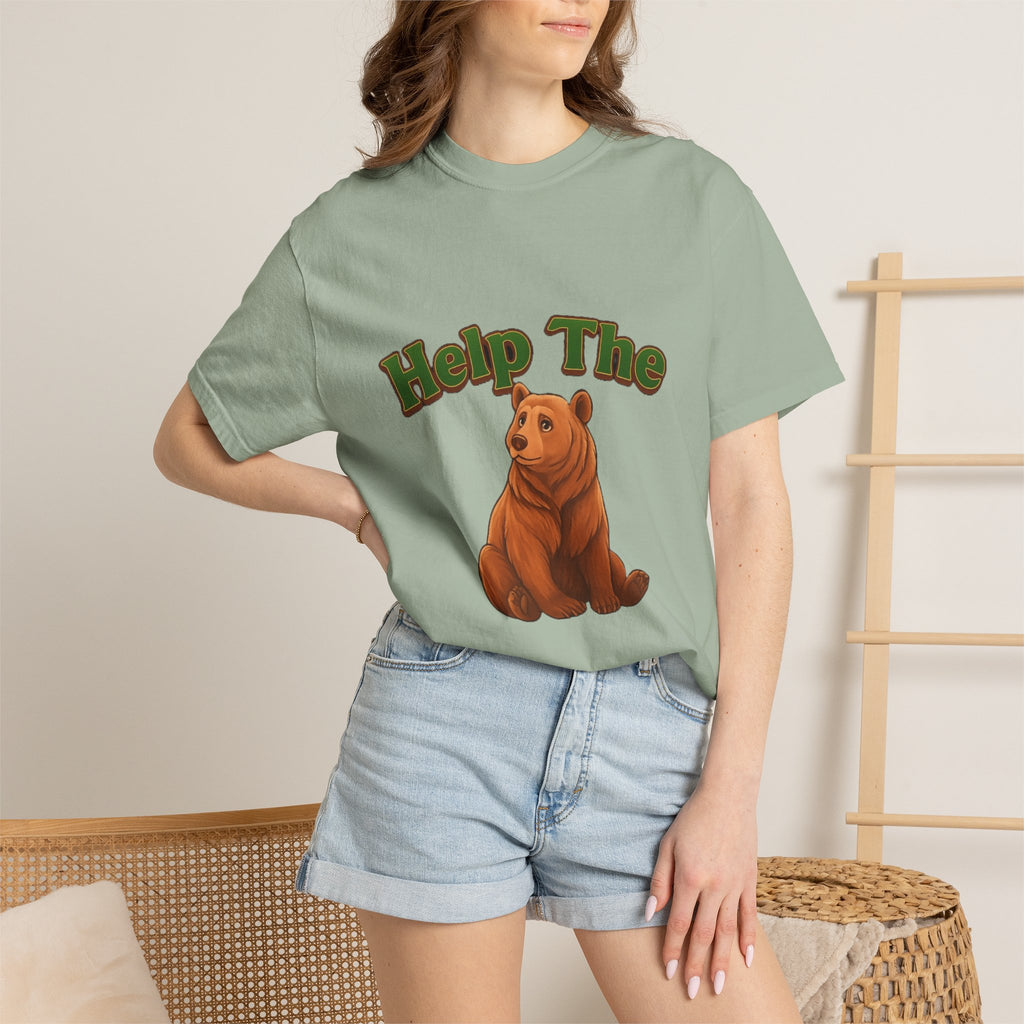 PRB Help The Bear T-shirt | Cute Sitting Bear Illustration by Printify