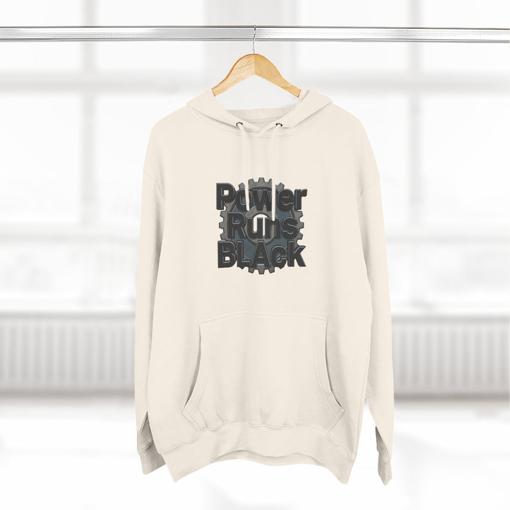 PRB Built of Power Graphic Hoodie — ‘Power Runs Black’ Industrial Mech Design by Power Runs Black
