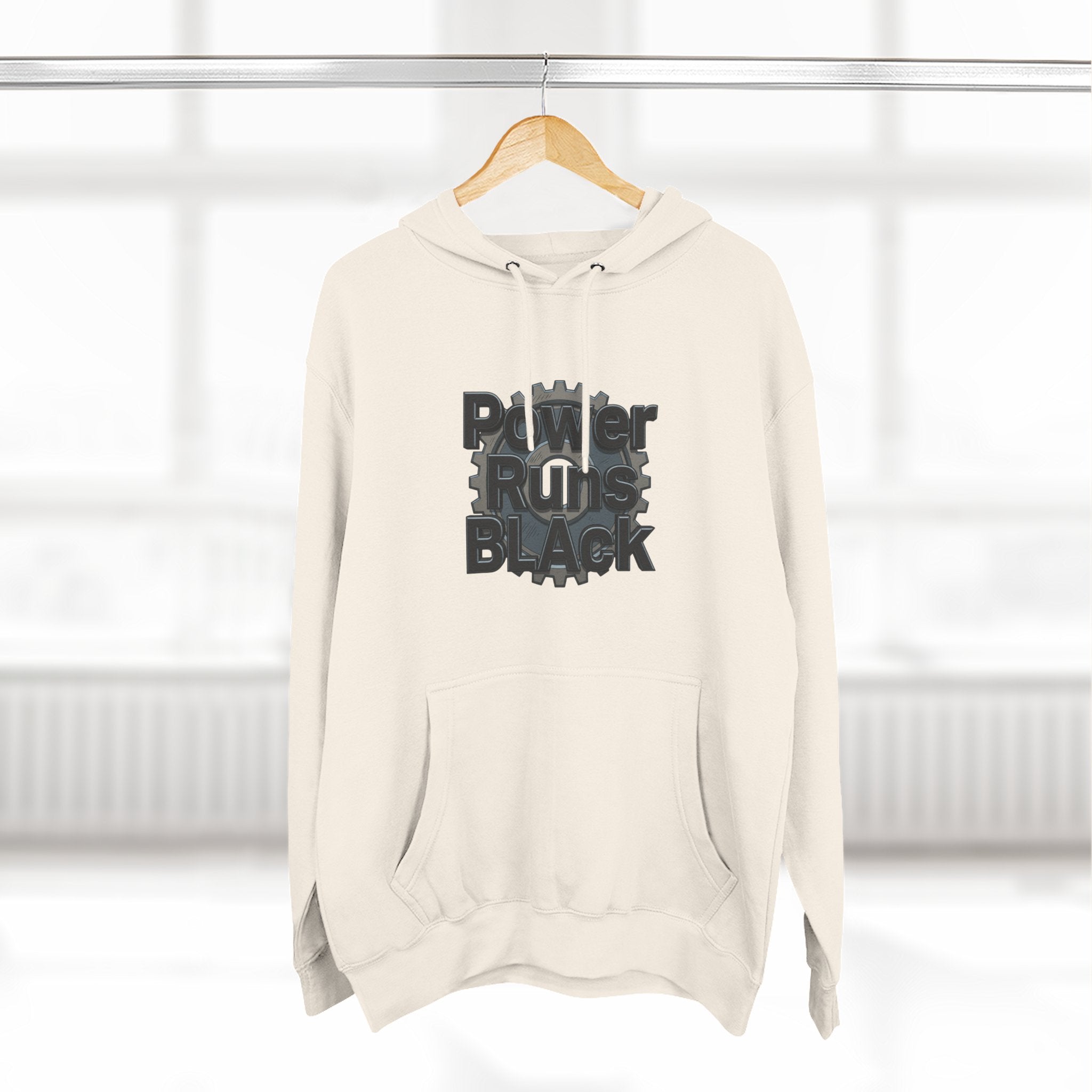 PRB Built of Power Graphic Hoodie — ‘Power Runs Black’ Industrial Mech Design by Power Runs Black