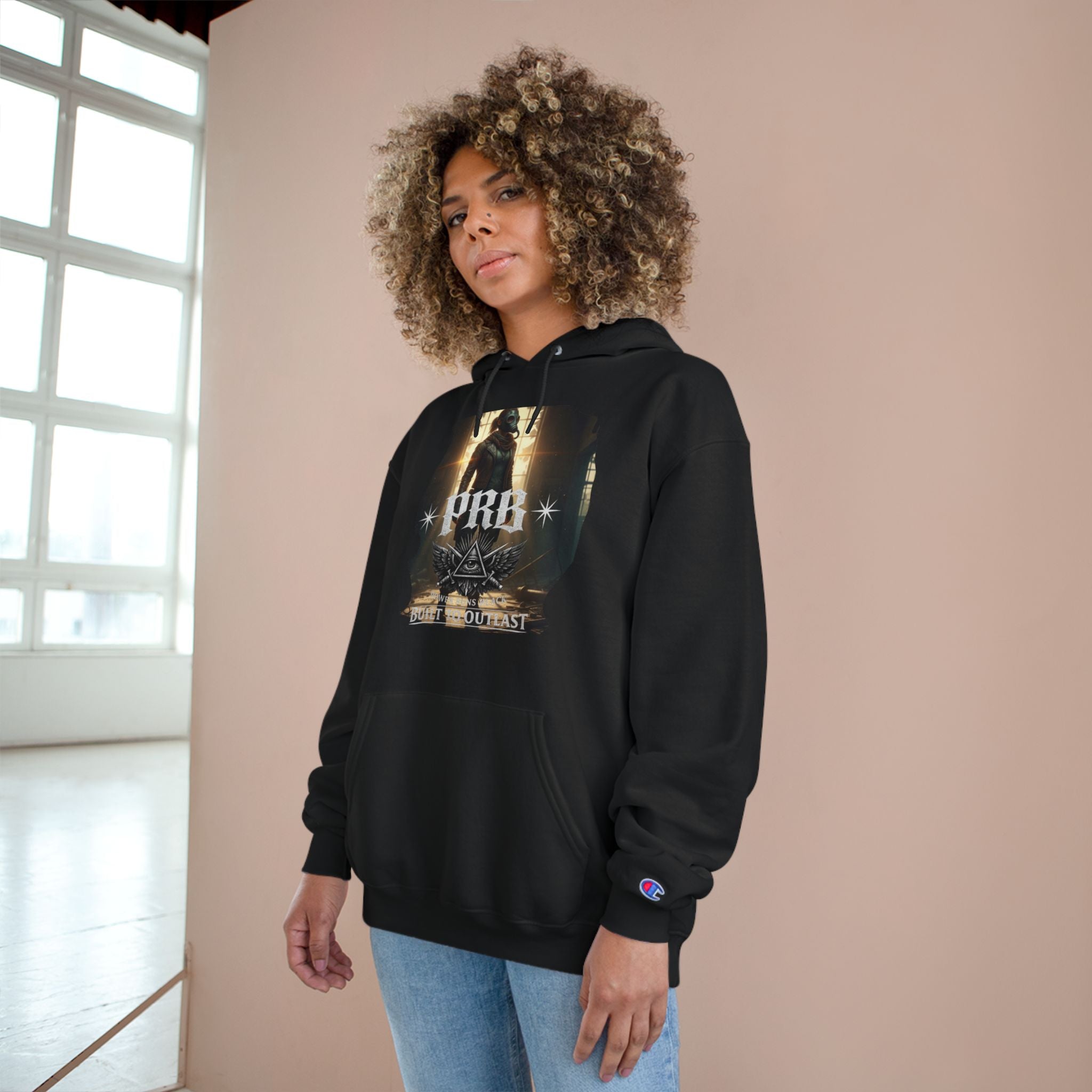 PRB Champion Hoodie — Vintage Tour Graphic Pullover by Power Runs Black