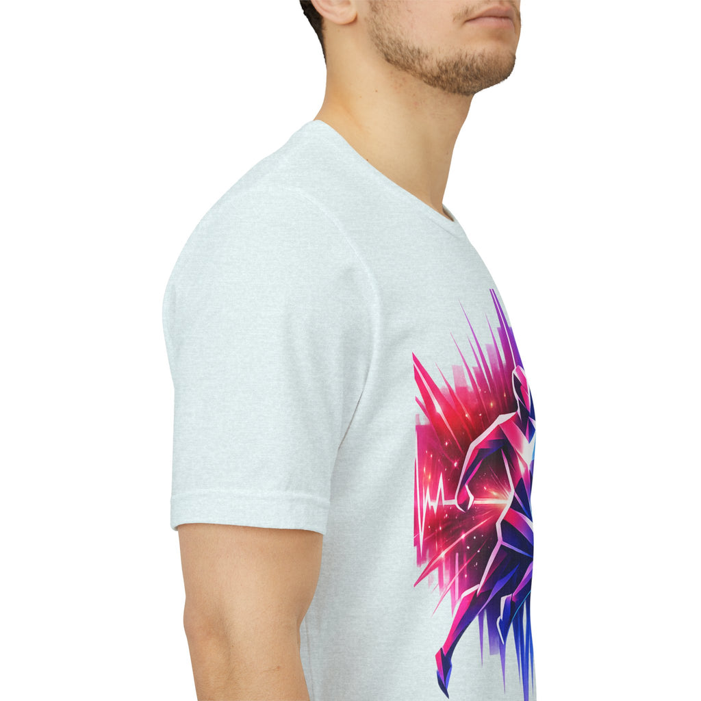 Power Runs Black PRB Running Pulse Graphic Tee — Neon Runner Heartbeat Sports T‑Shirt by Power Runs Black