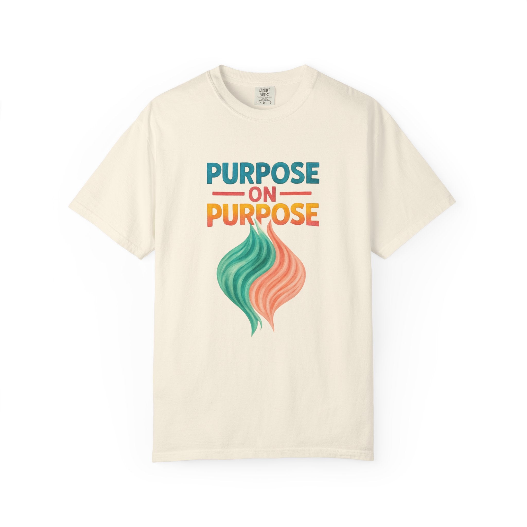 PRB Purpose On Purpose T-Shirt — Inspirational Graphic Tee with Abstract Wave Design by Power Runs Black