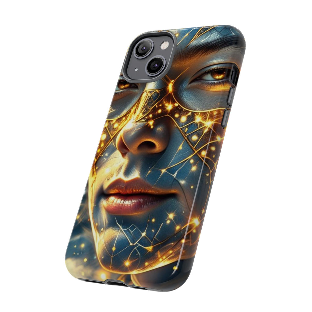 PRB Galactic Portrait Tough Case | Cosmic Face Phone Case, Starry Nebula Design by Power Runs Black