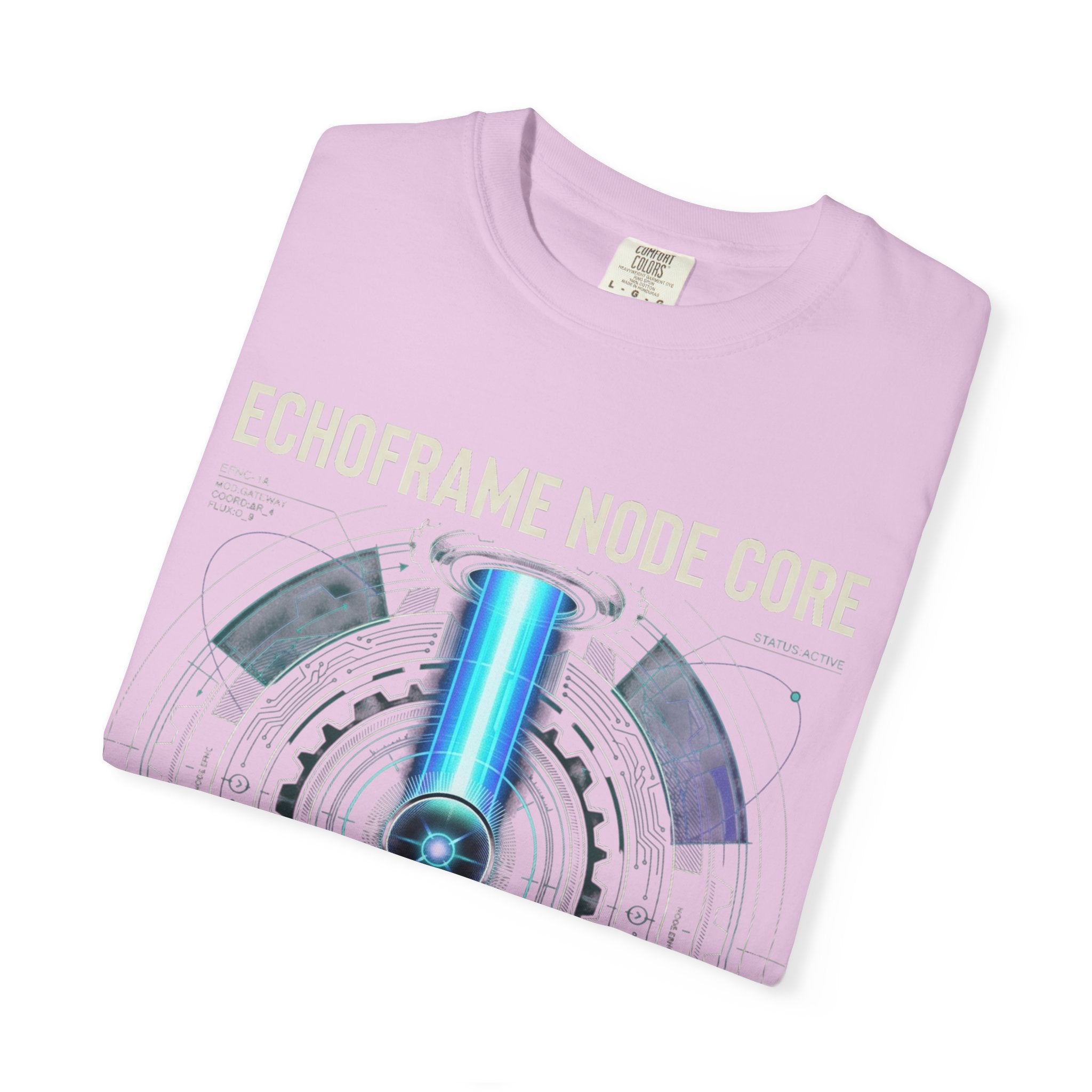 Power Runs Black PRB Echoframe Node Core T-Shirt — Futuristic Tech Graphic Tee by Power Runs Black