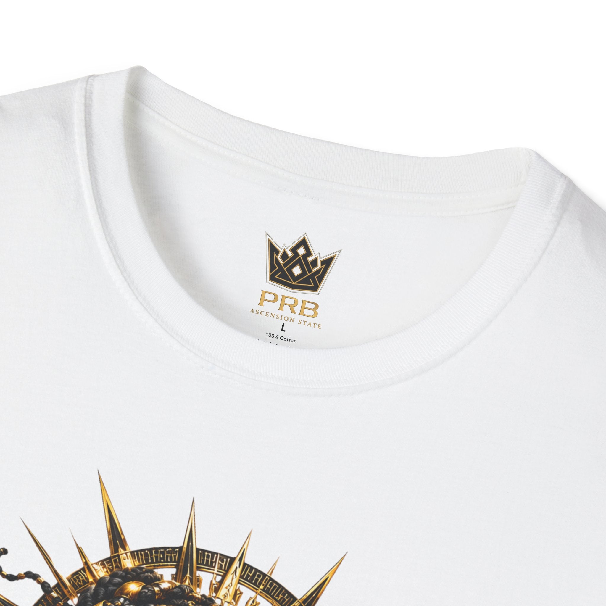 Power Runs Black PRB | Black Woman Portrait, Gold Accents Panther Graphics T by Power Runs Black
