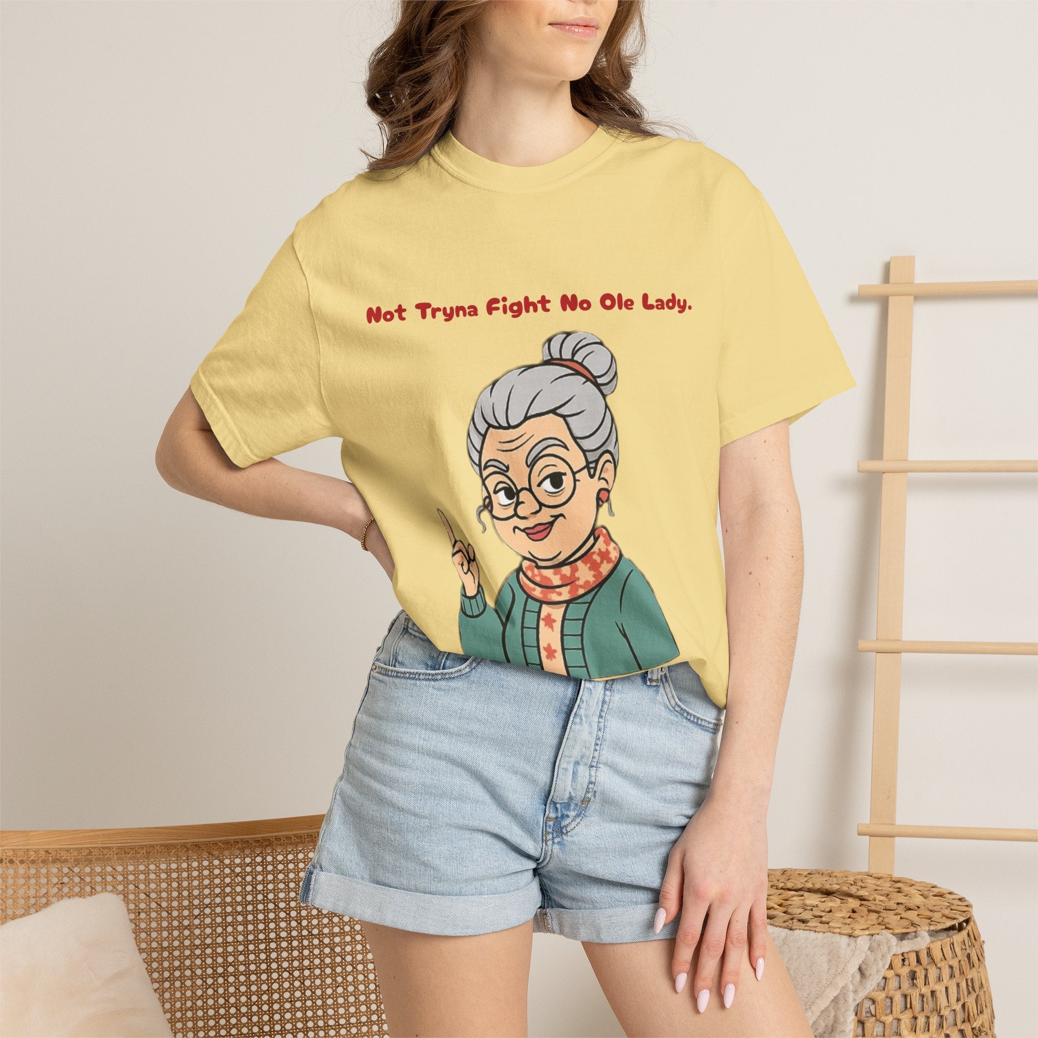 PRB Not Tryna Fight No Ole Lady T-shirt | Funny Grandma Graphic Tee by Printify