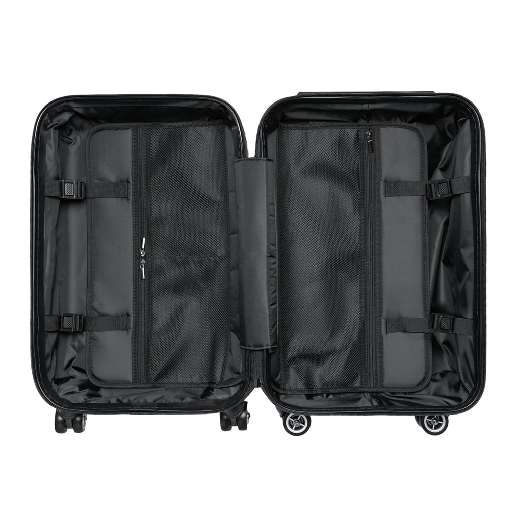 Power Runs Black PRB Gold Geo Accent Suitcase – Carry-On Hard Shell Luggage by Power Runs Black